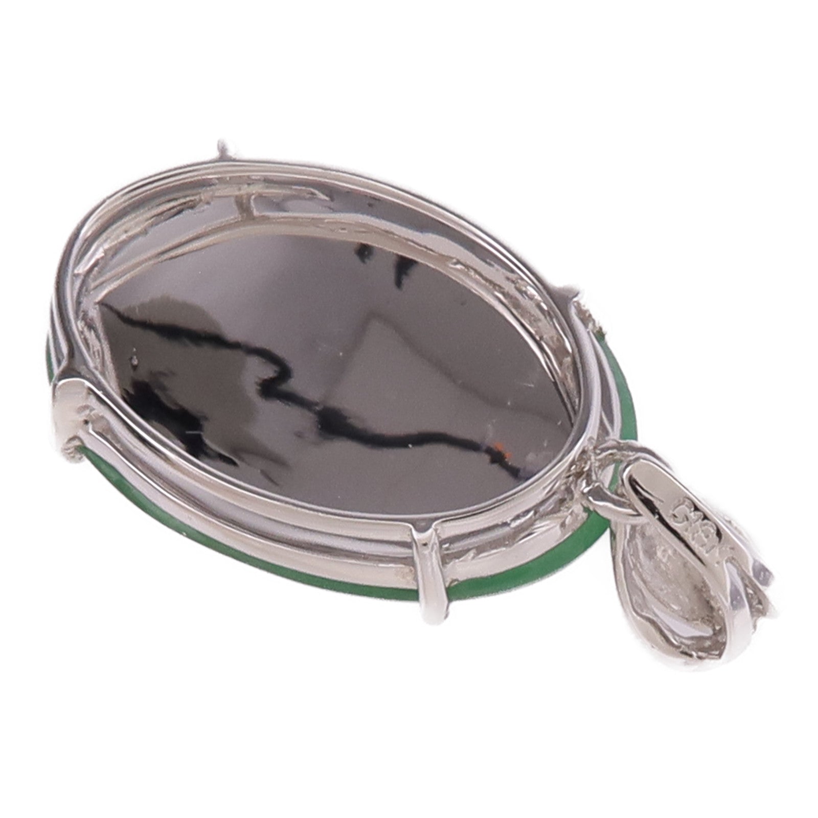 JEWELRY 18K白金Jade Pendant Top翡翠吊墜