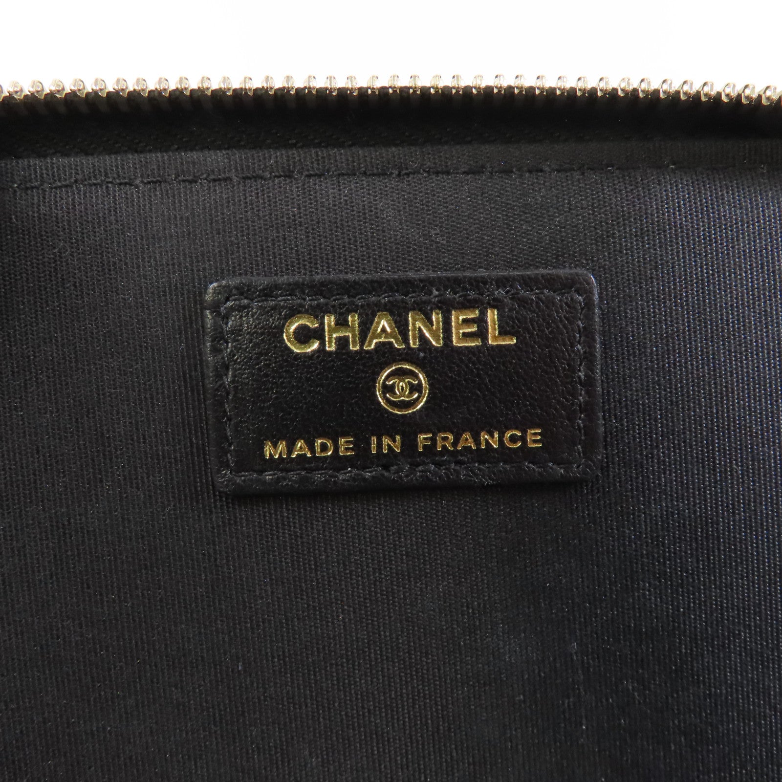 CHANEL 菱格羊皮皮革Vanity Case金扣鏈帶肩背袋黑色