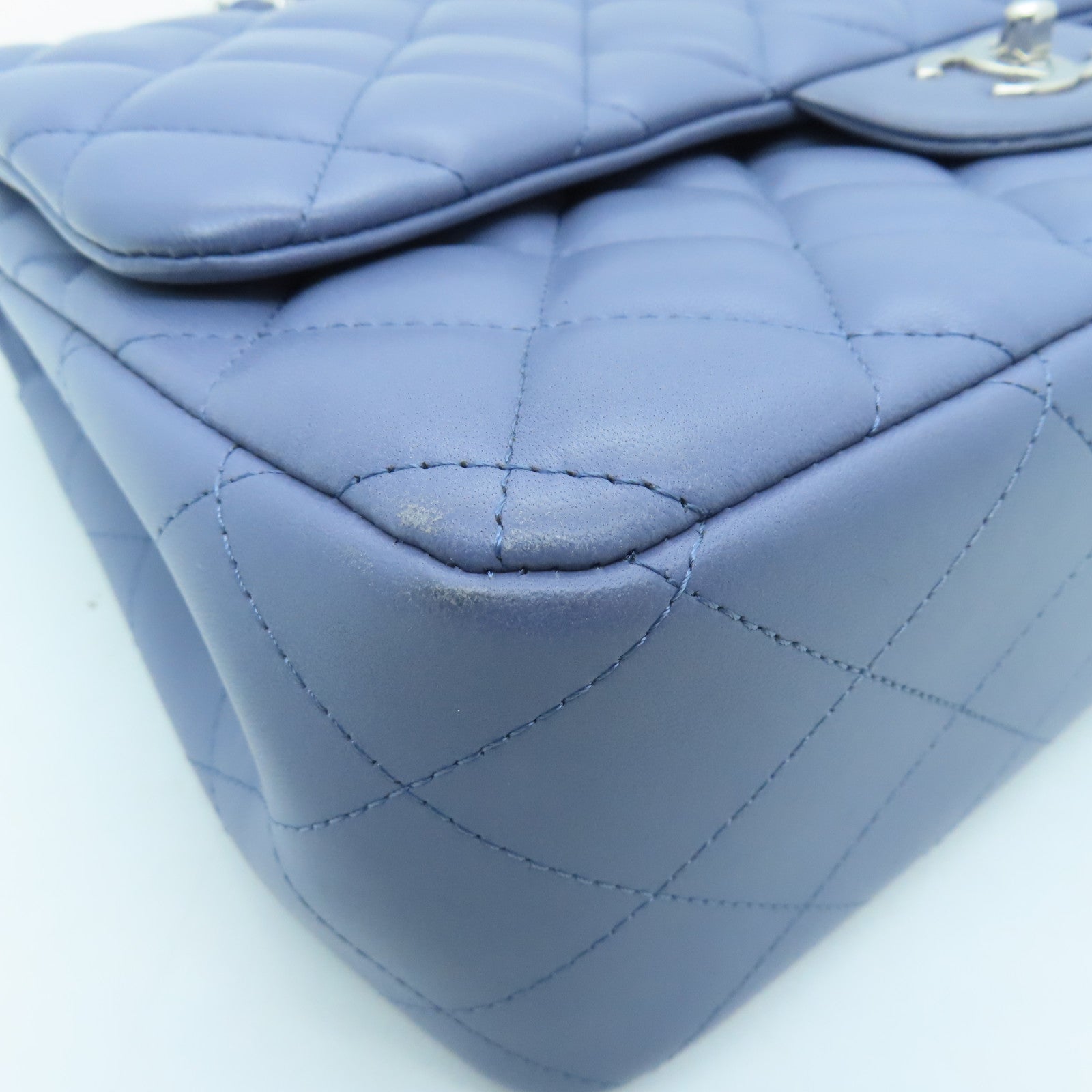 CHANEL Rhombus Sheepskin Leather Chain Shoulder Bag Silver Buckle Handle Chain Belt Shoulder Back Dual-purpose Bag Purple