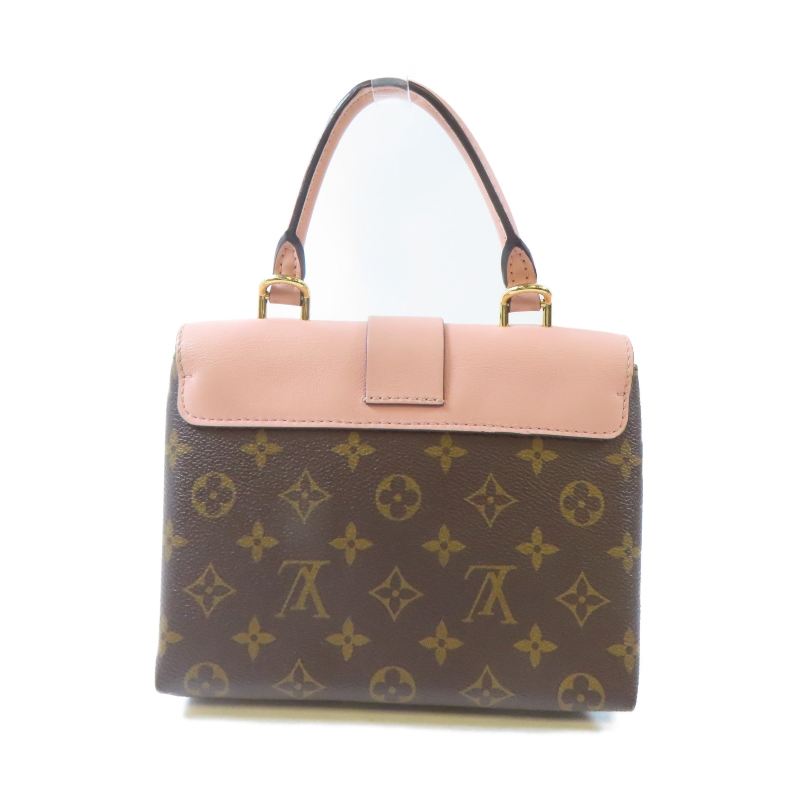 LOUIS VUITTON Monogram Locky BB金扣手挽肩背兩用袋啡色/粉紅色