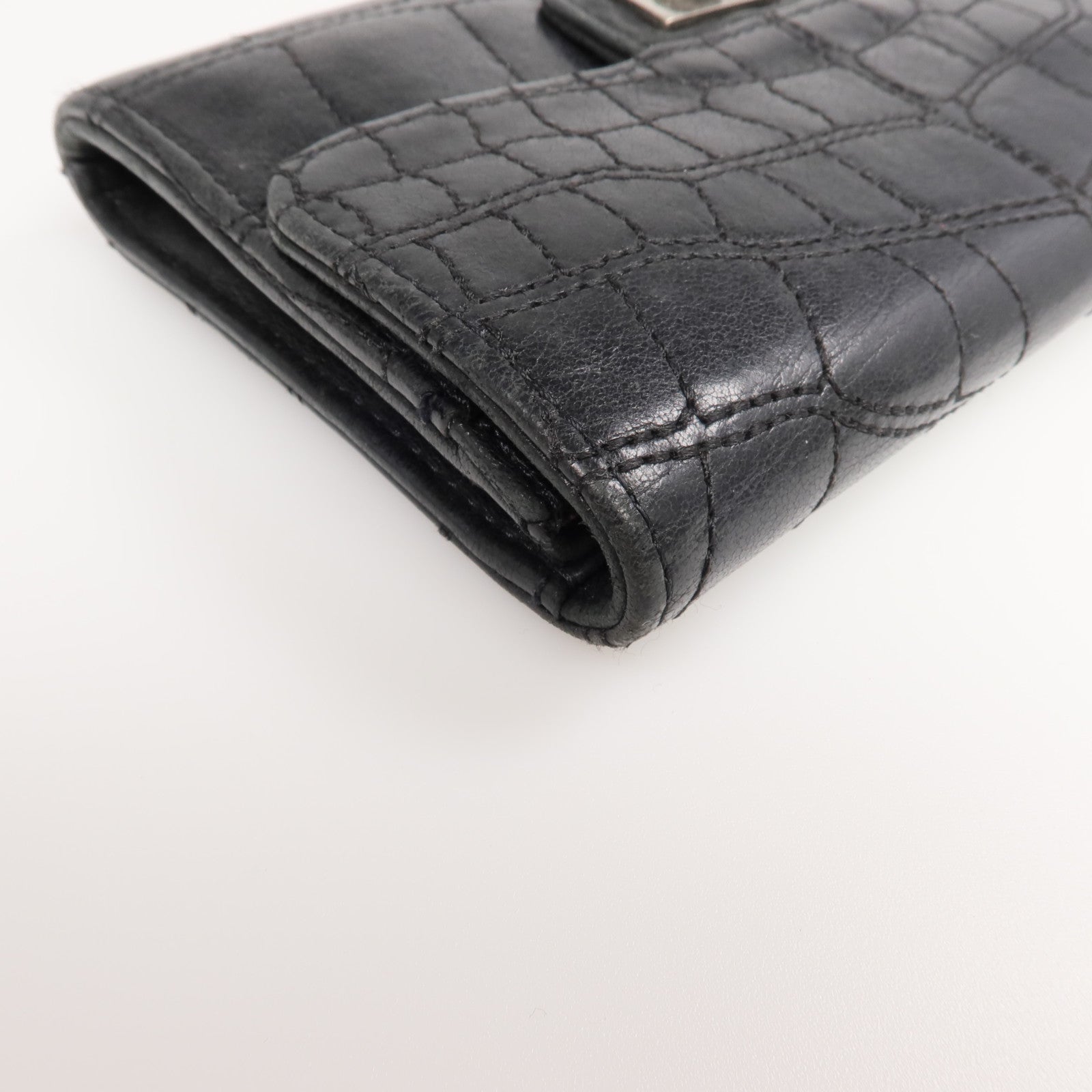 CHANEL 【激減優惠】牛皮皮革2.55 Wallet銀扣錢包