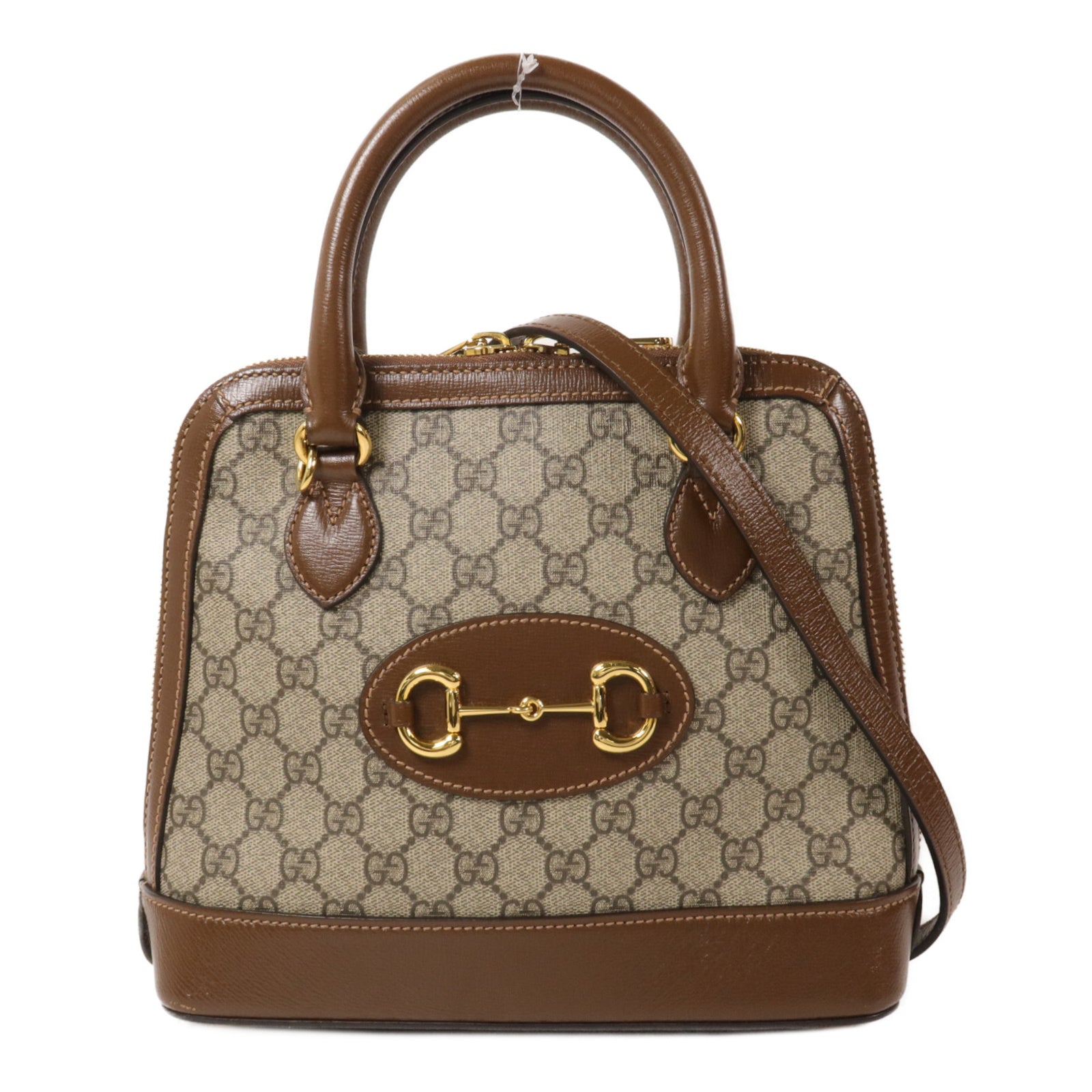 GUCCI 塗層帆布1955 Horsebit Top Handle手挽肩背兩用袋