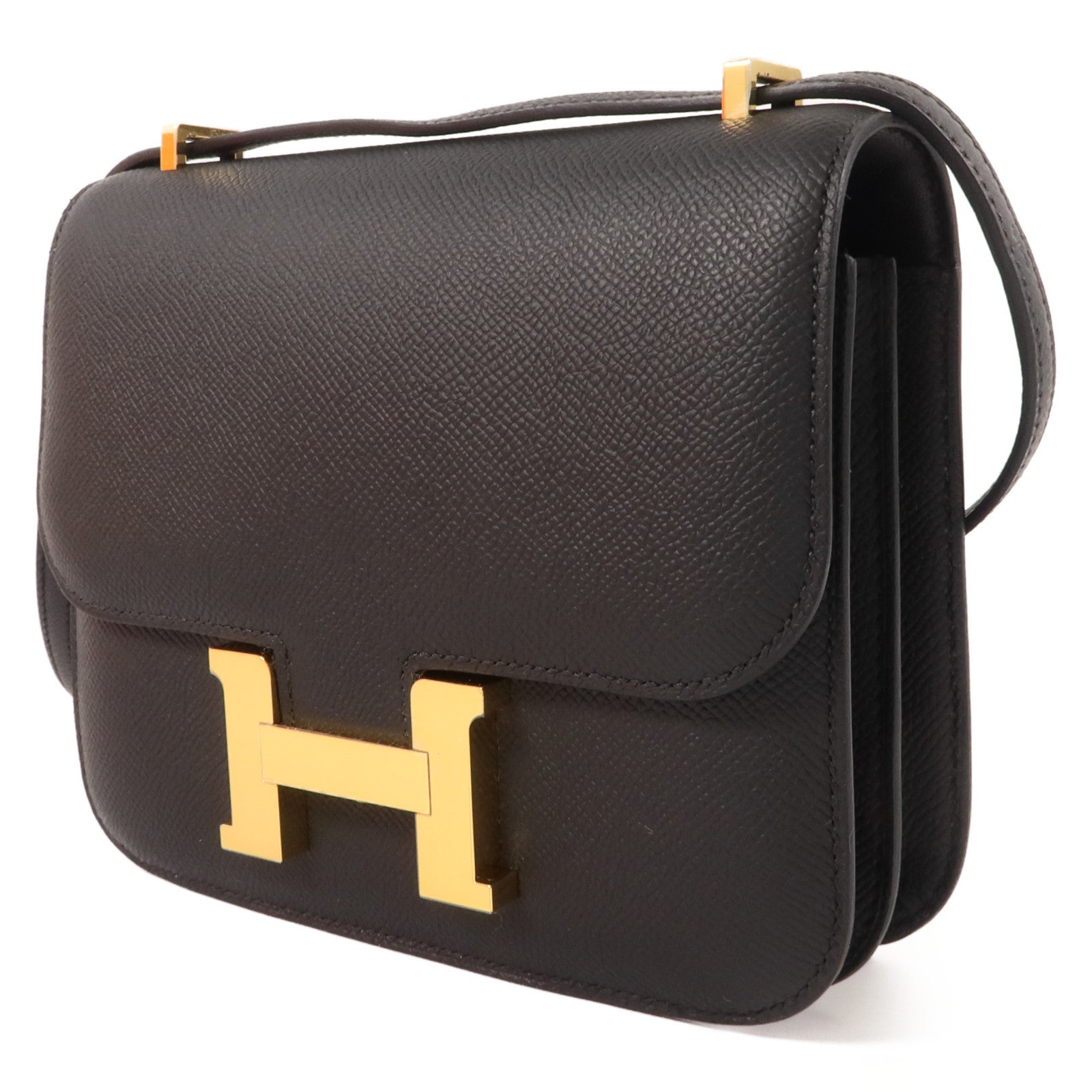 HERMES Epsom皮革Constance Mini肩背袋Noir
