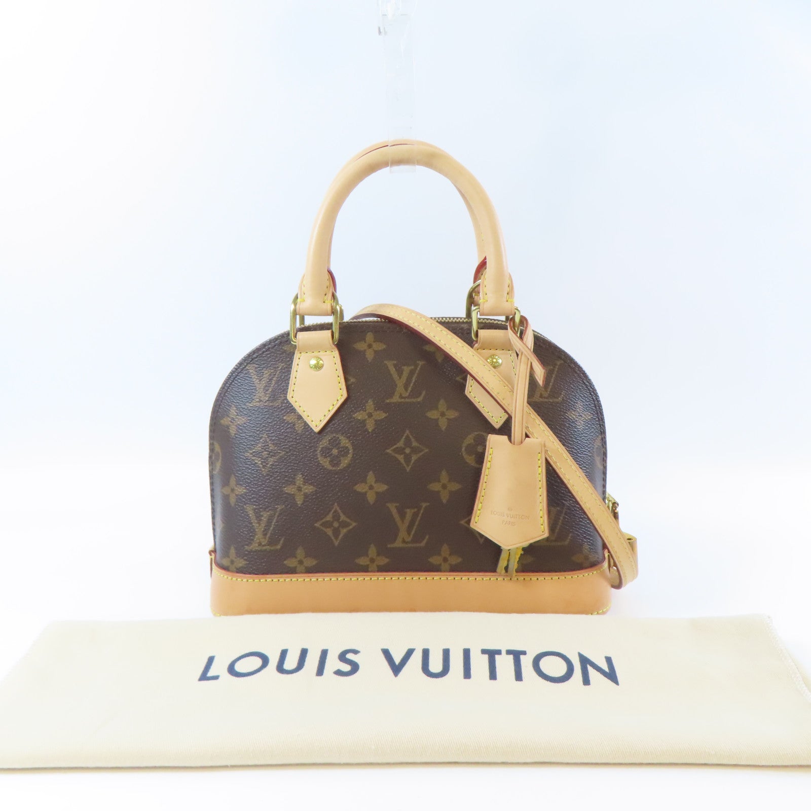 LOUIS VUITTON Monogram Alma BB 2 Way Shoulder Bag金扣手挽肩背兩用袋啡色