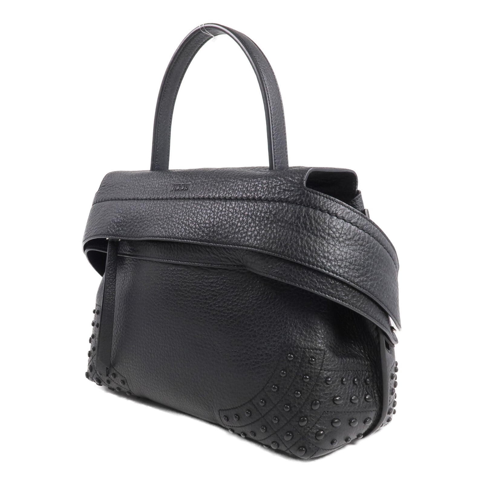 TOD'S 牛皮皮革Wave Bag銀扣手挽肩背兩用袋