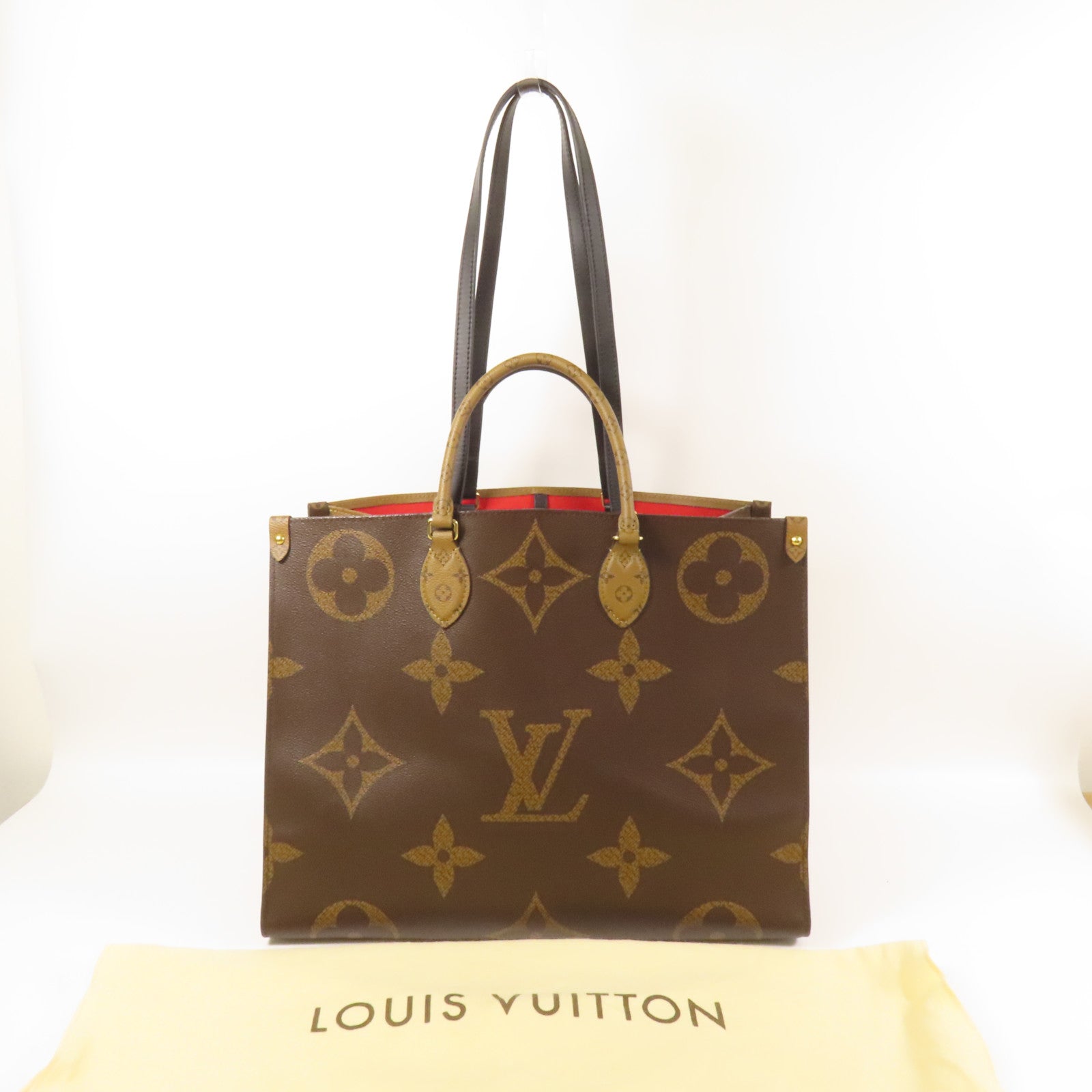 LOUIS VUITTON Monogram Giant OnTheGo GM金扣手挽肩背兩用袋