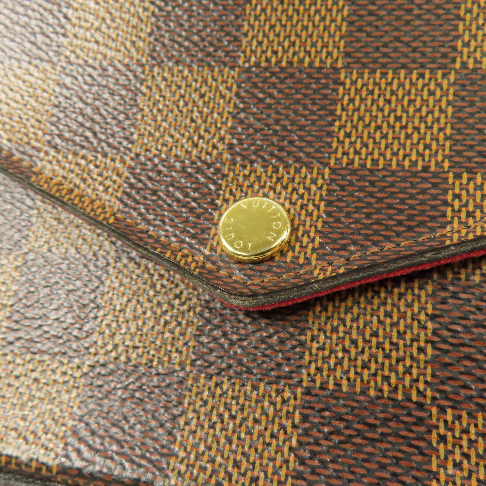 LOUIS VUITTON Damier Felice Pochette金扣鏈帶肩背袋