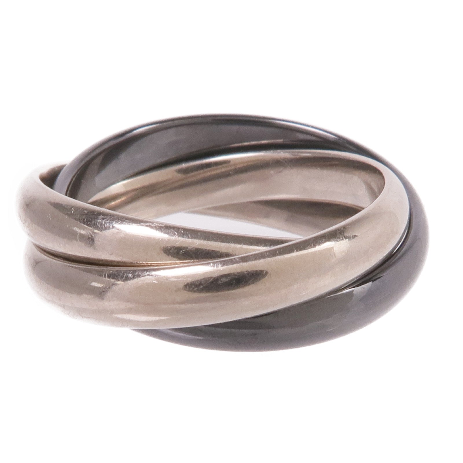 CARTIER 18K白金Trinity Ring戒指Cartier#53/US#6.5