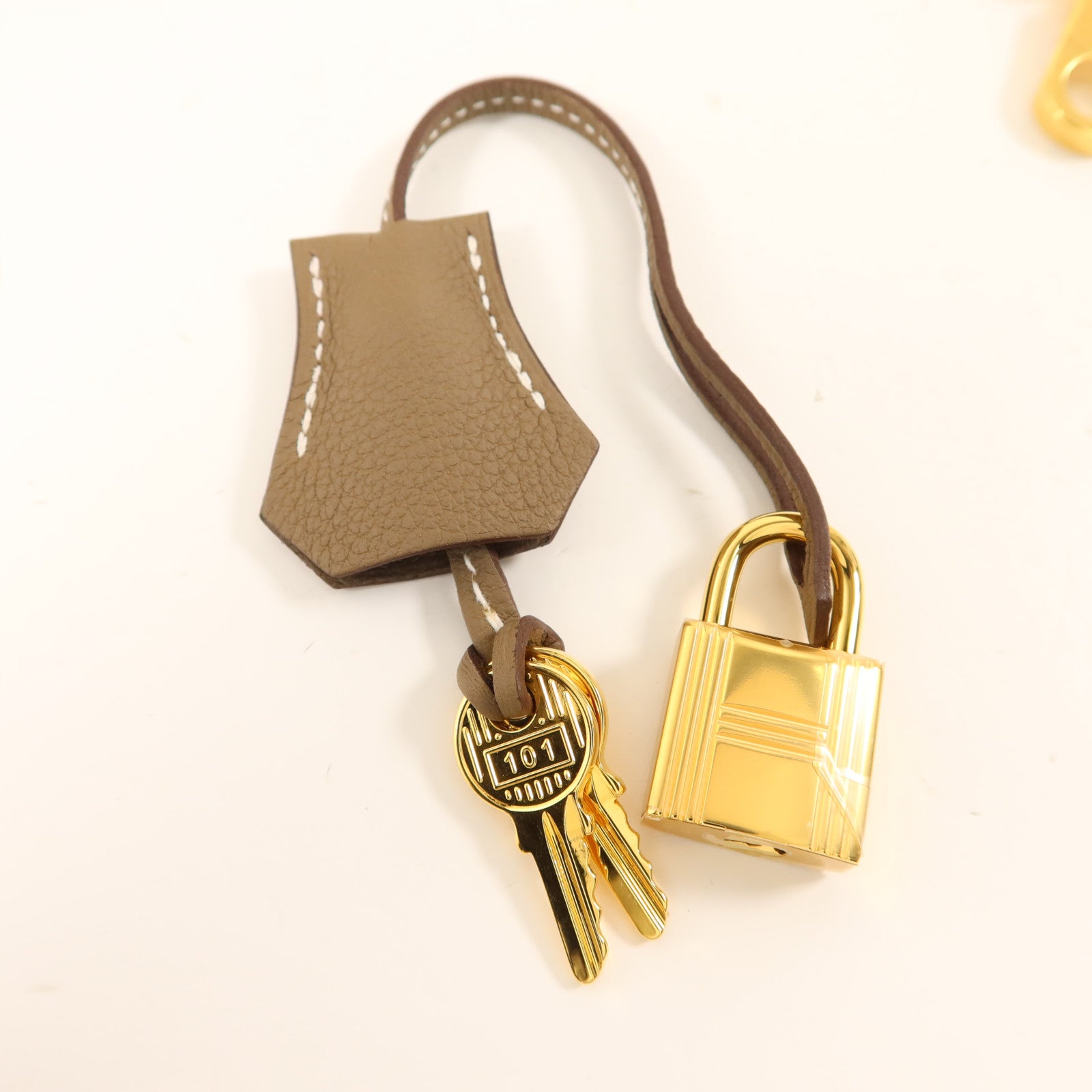 HERMES 【激減優惠】Togo皮革Kelly 25金扣手挽肩背兩用袋Etoupe
