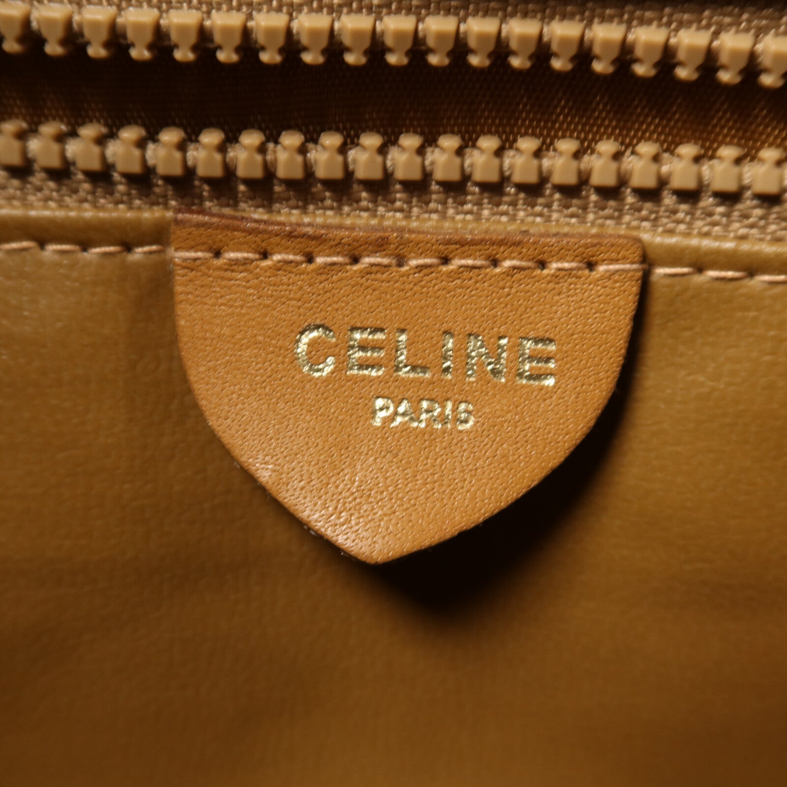 CELINE 塗層帆布Vintage Macadam金扣肩背袋