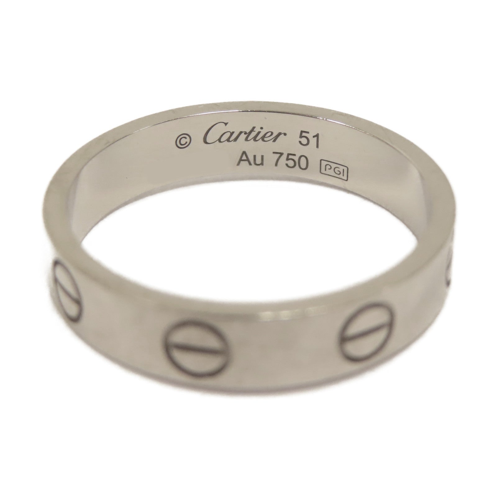 CARTIER 18K白金Mini Love Ring戒指Cartier#51/US#5.5