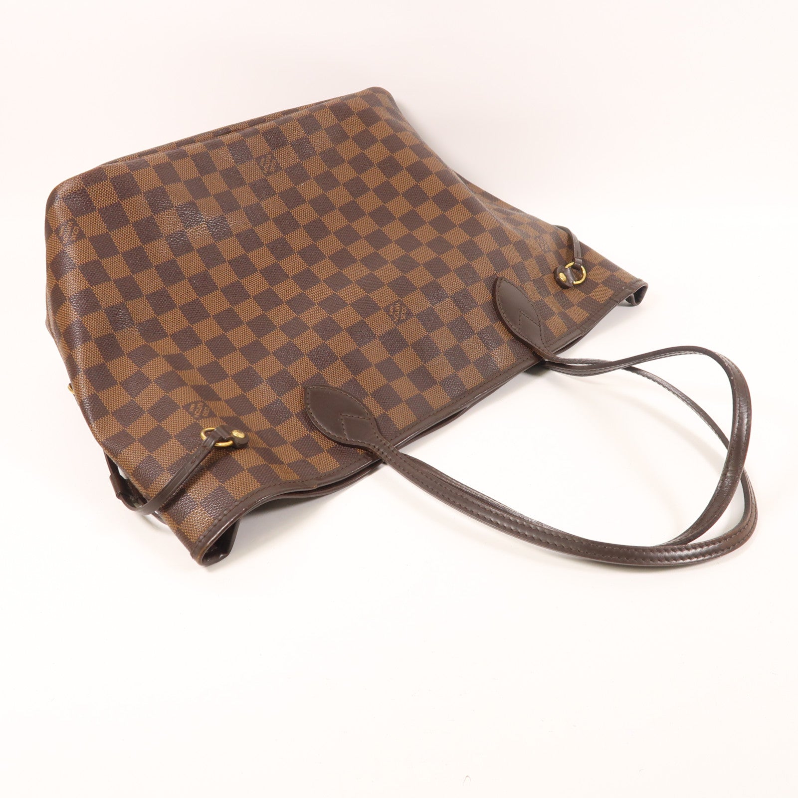 LOUIS VUITTON Damier Neverfull MM金扣手挽袋/肩背袋