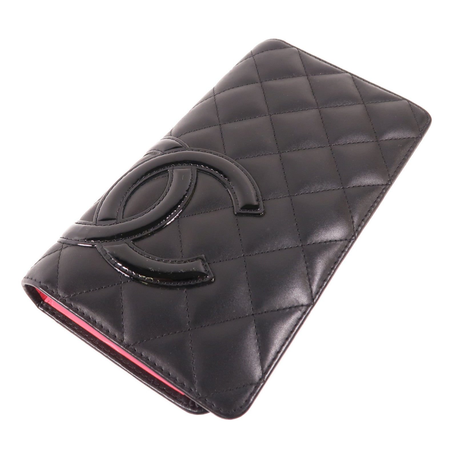 CHANEL 牛皮皮革Cambon Long Bifold Wallet銀扣長錢包