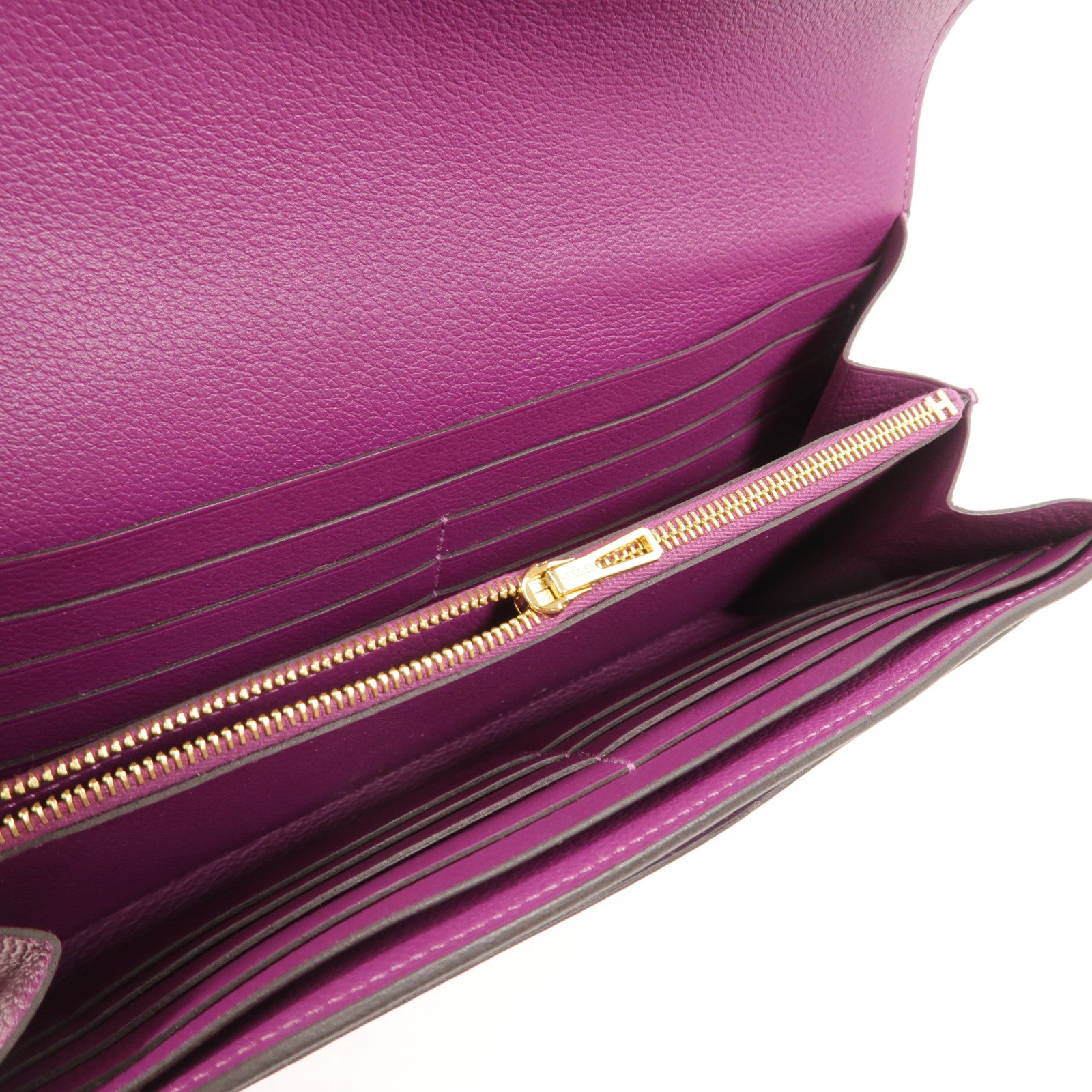 HERMES Evercolor皮革Constance Long Wallet長錢包Anemone