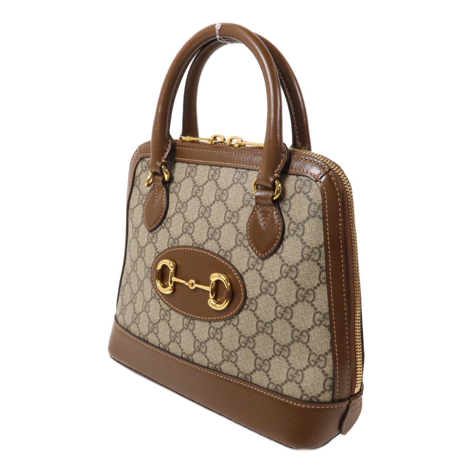 GUCCI 塗層帆布1955 Horsebit Top Handle手挽肩背兩用袋