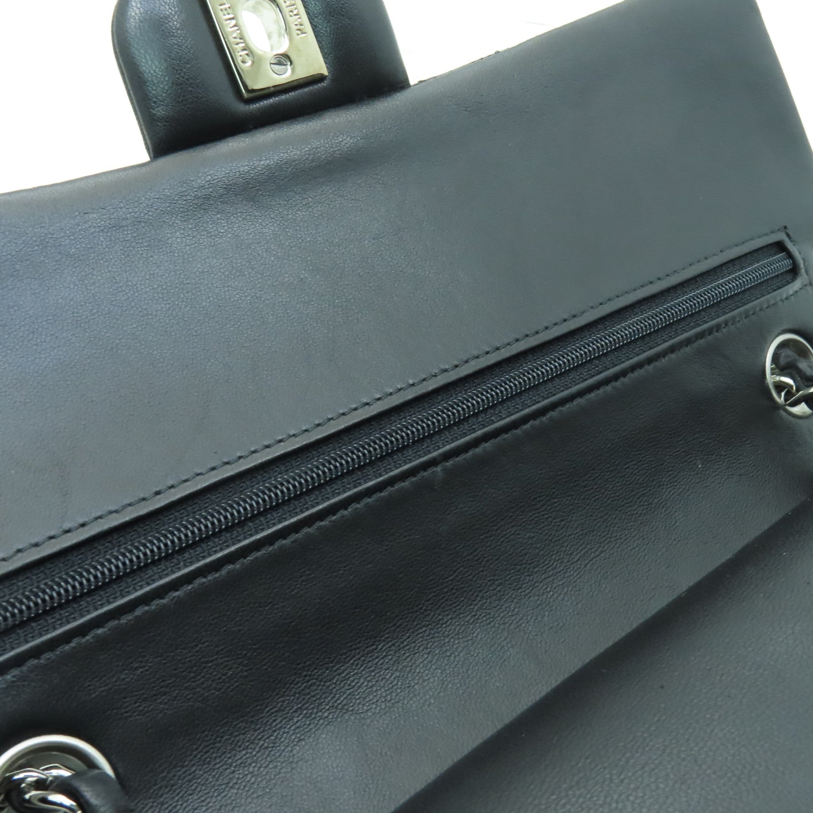 CHANEL 【激減優惠】菱格羊皮皮革Classic 25銀扣鏈帶肩背袋黒色