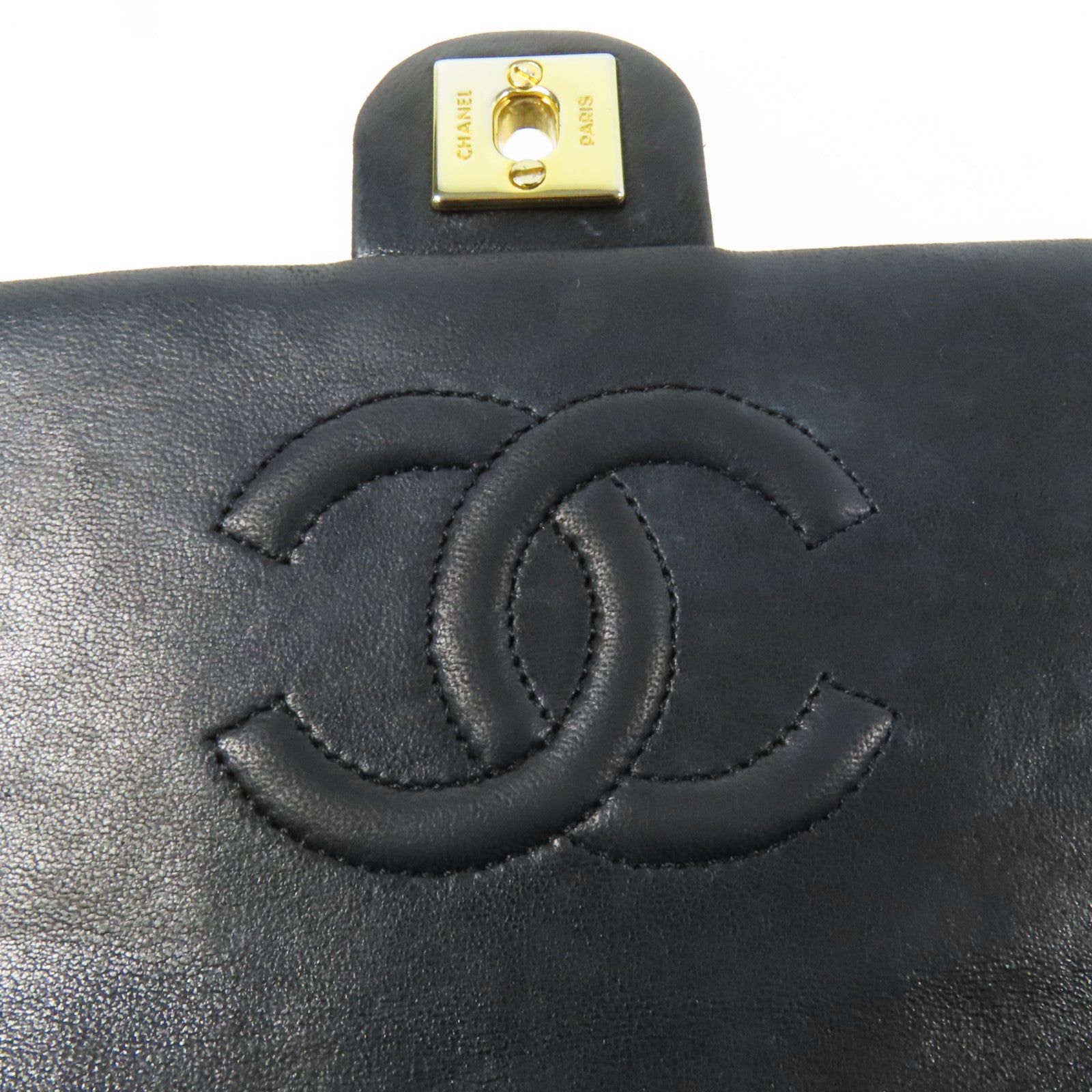 CHANEL 羊皮皮革Mini Classic 20金扣鏈帶肩背袋