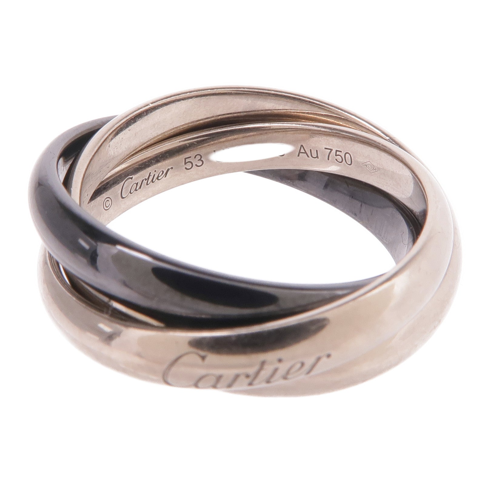 CARTIER 18K白金Trinity Ring戒指Cartier#53/US#6.5