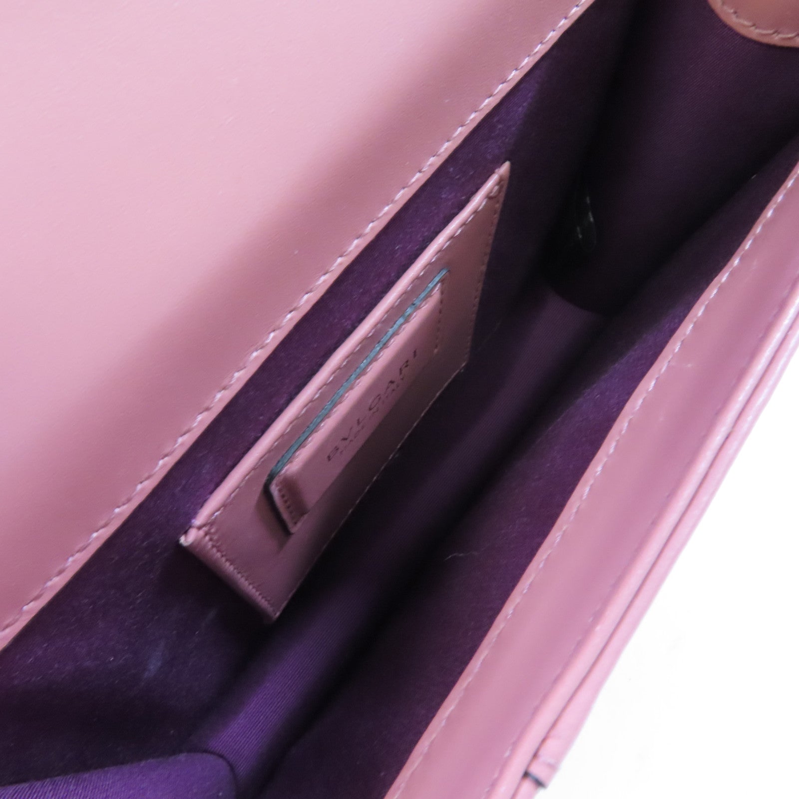 BVLGARI 【激減優惠】牛皮皮革Serpenti Forever Small Shoulder Bag銀扣鏈帶肩背粉紅色