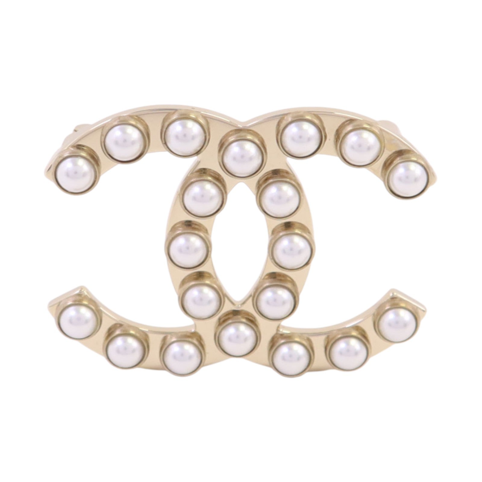CHANEL 【激減優惠】金屬/仿珍珠Brooch金扣胸針