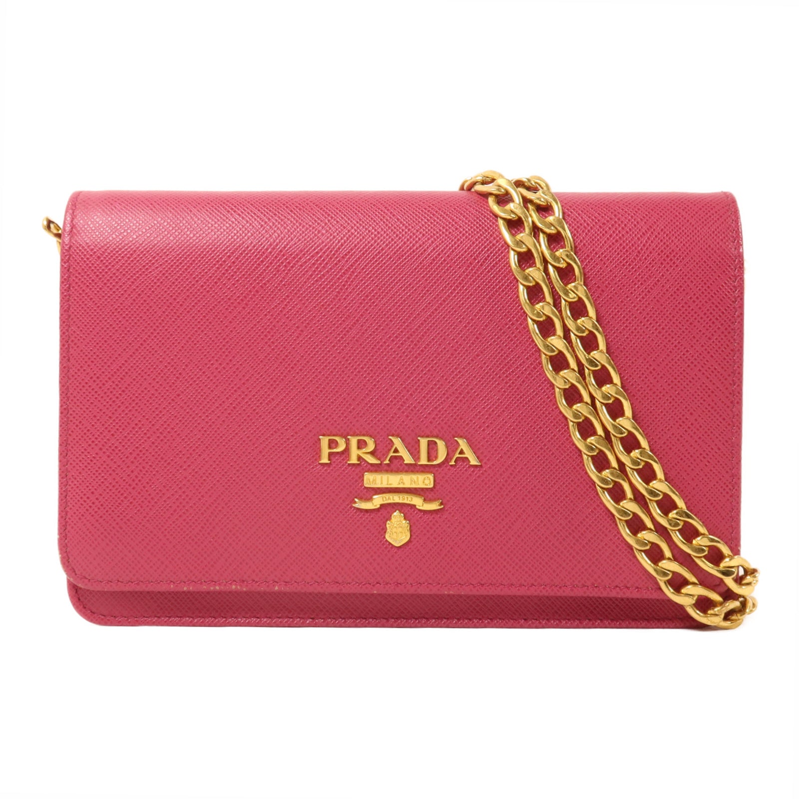 PRADA 牛皮皮革Shoulder Bag鏈帶肩背袋
