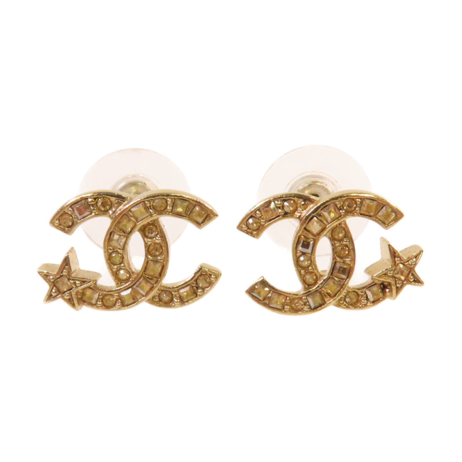CHANEL 金屬CC Star Earrings耳環金色