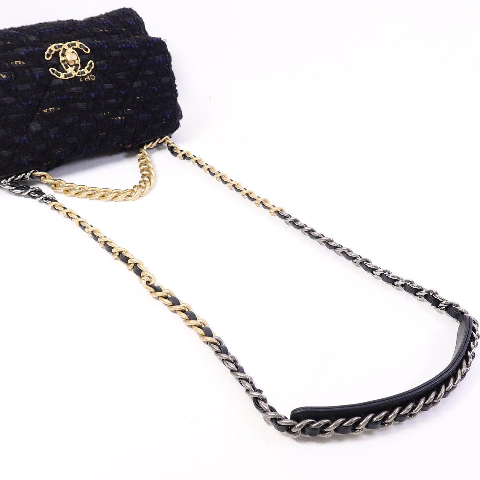 CHANEL Tweed Chanel 19手挽肩背兩用袋