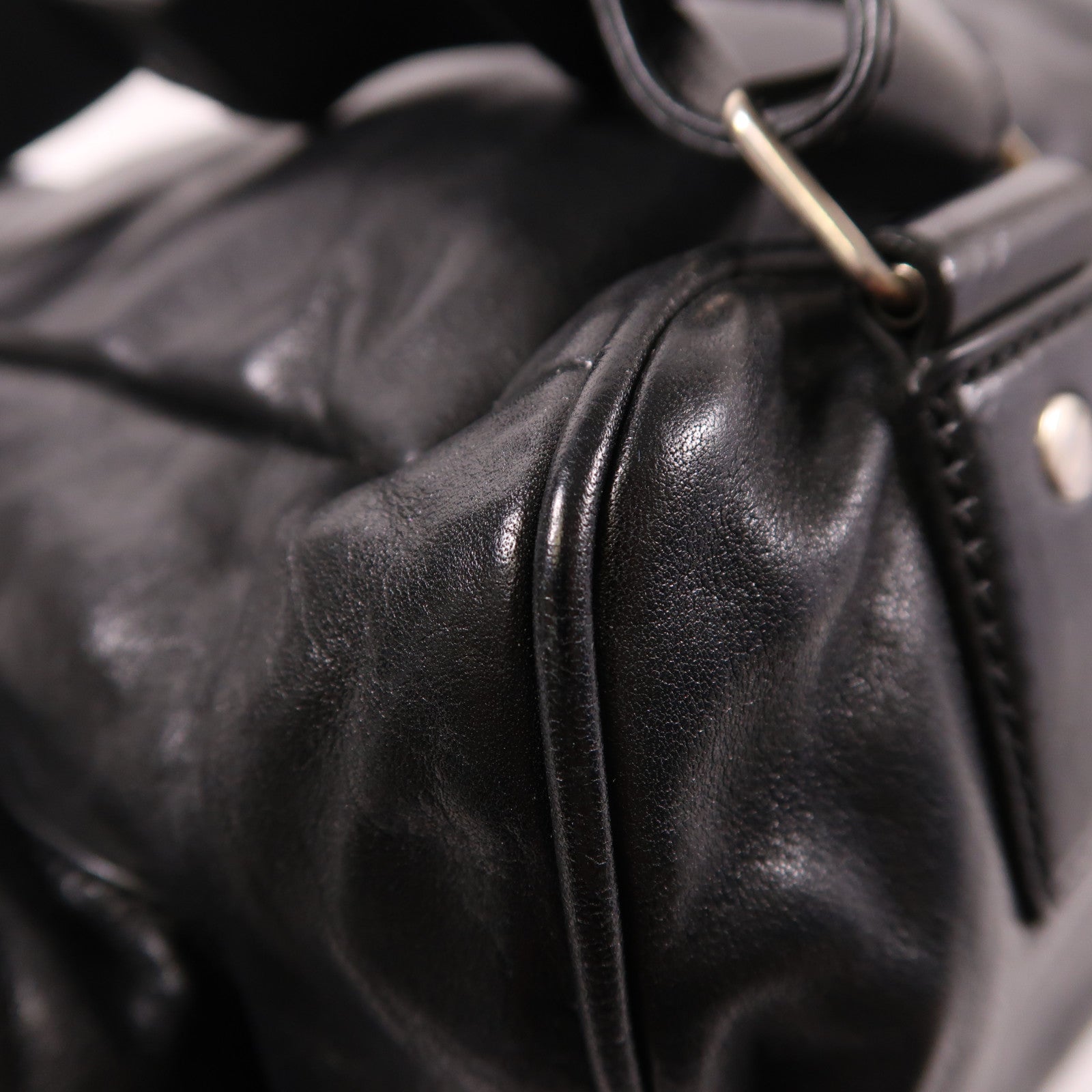 YVES SAINT LAURENT 牛皮皮革Backpack銀扣背包