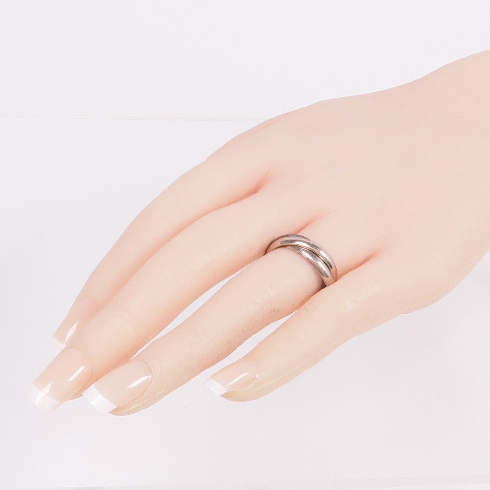 CARTIER 18K白金Trinity Ring戒指Cartier#53/US#6.5