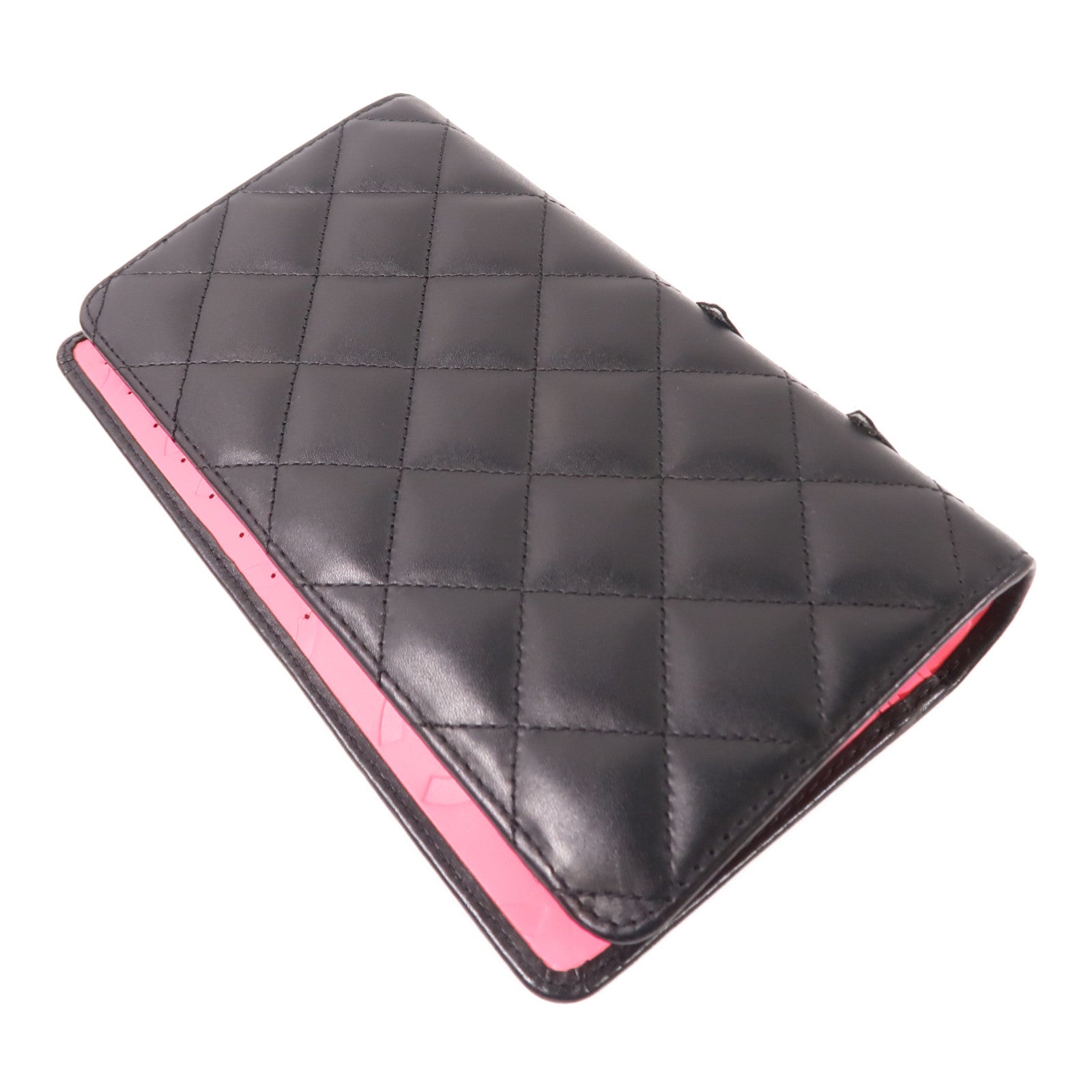 CHANEL 牛皮皮革Cambon Long Bifold Wallet銀扣長錢包