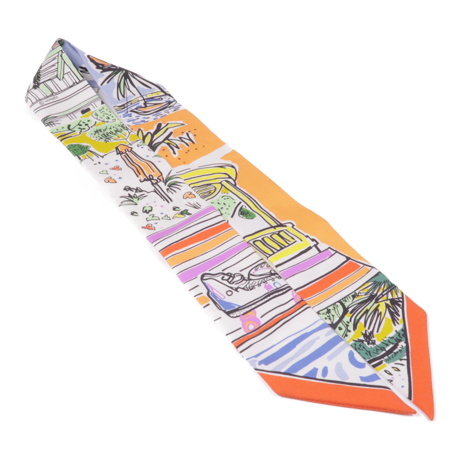 HERMES Twilly Scarf Silk Multicolor