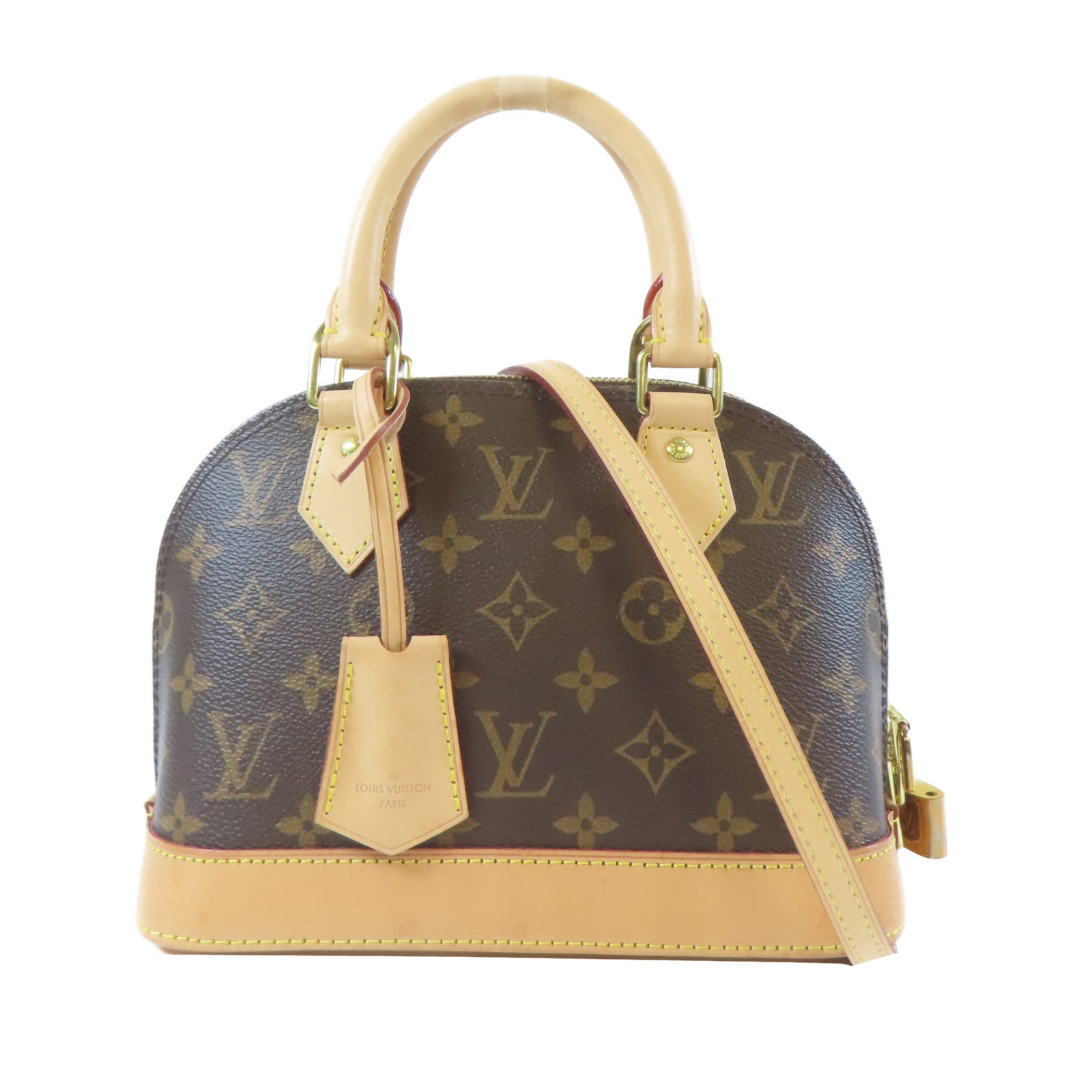 LOUIS VUITTON Monogram Alma BB 2 Way Shoulder Bag金扣手挽肩背兩用袋啡色