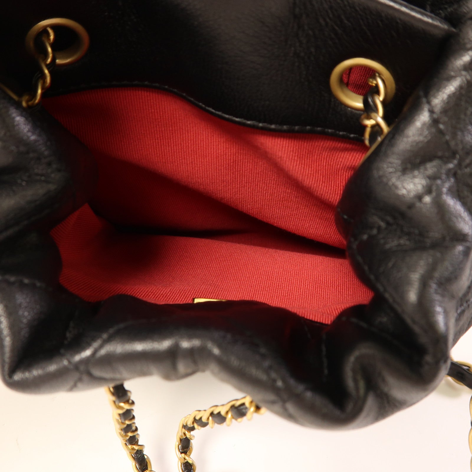 CHANEL 羊皮皮革Bucket Bag With Pearl Handle金扣手挽肩背兩用袋