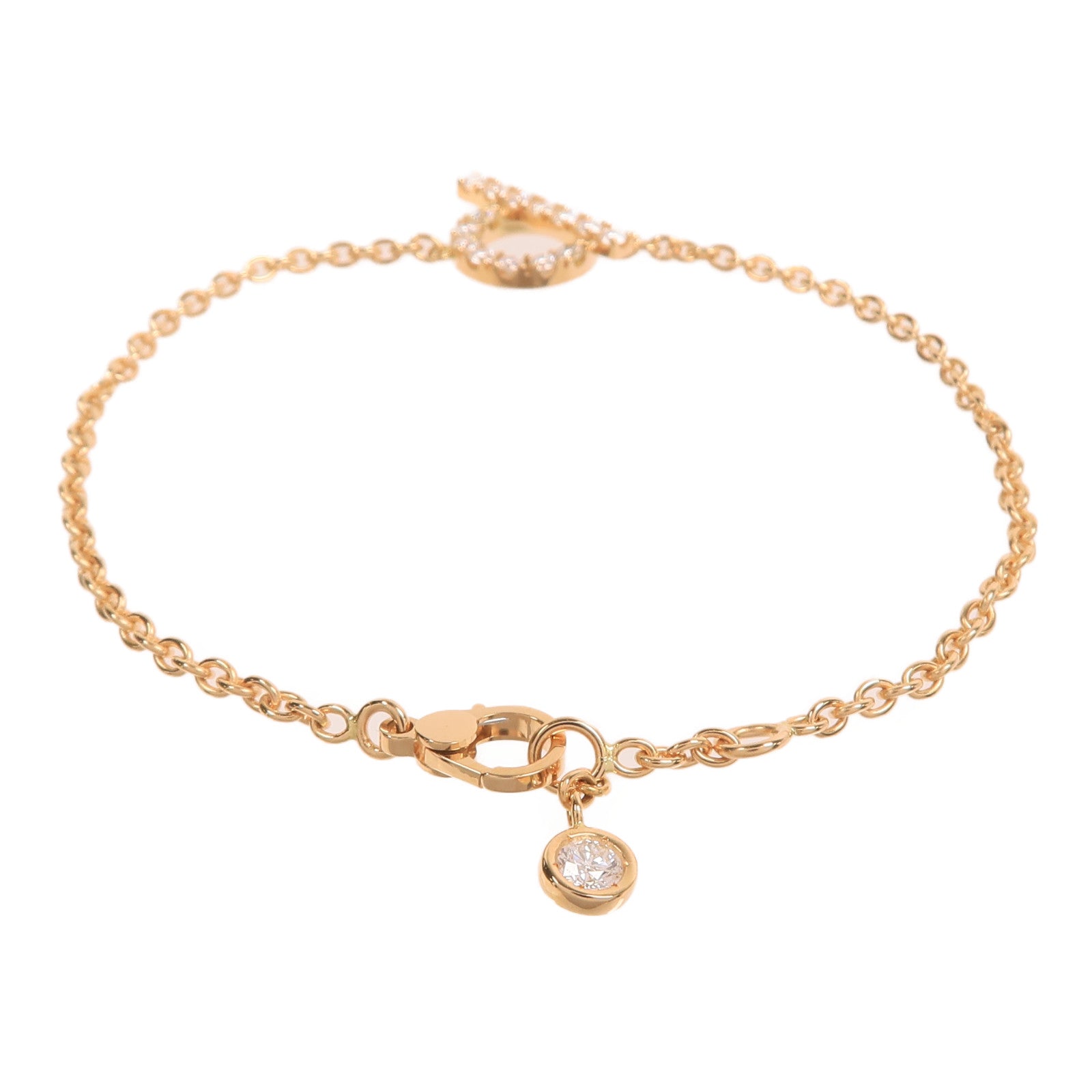 HERMES 18K玫瑰金Finesse Bracelet鑽石手鏈