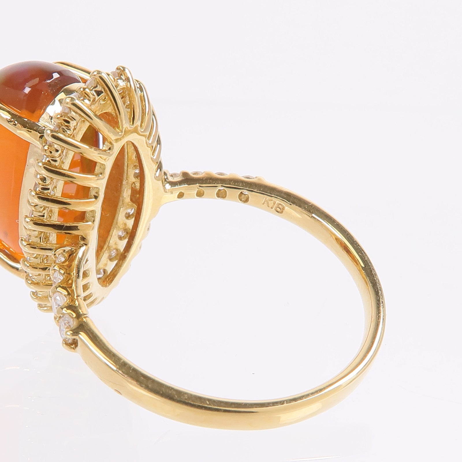 JEWELRY 18K黃金Fire Opal Diamond Ring火澳寶鑽石戒指