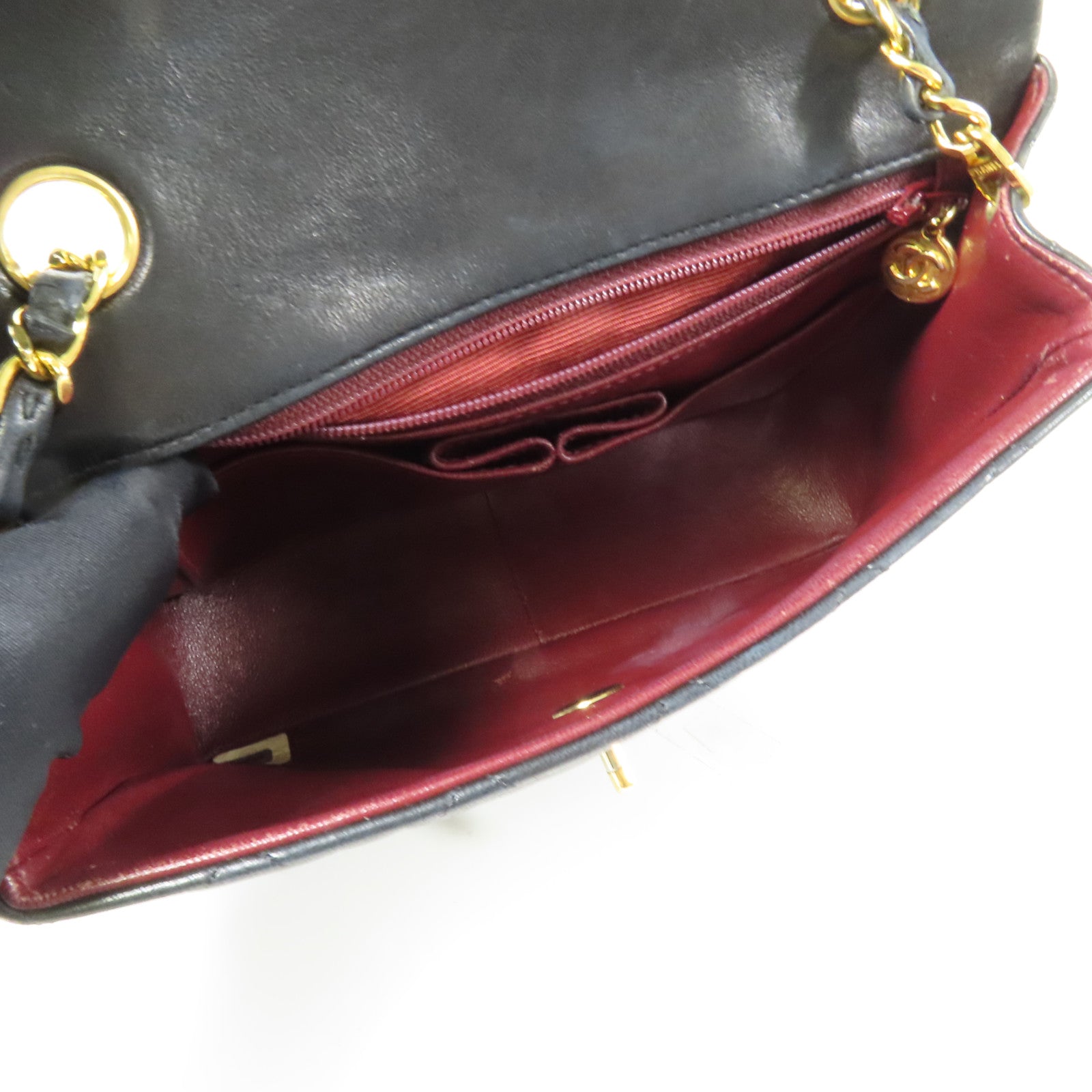 CHANEL 羊皮皮革Mini Classic 20金扣鏈帶肩背袋