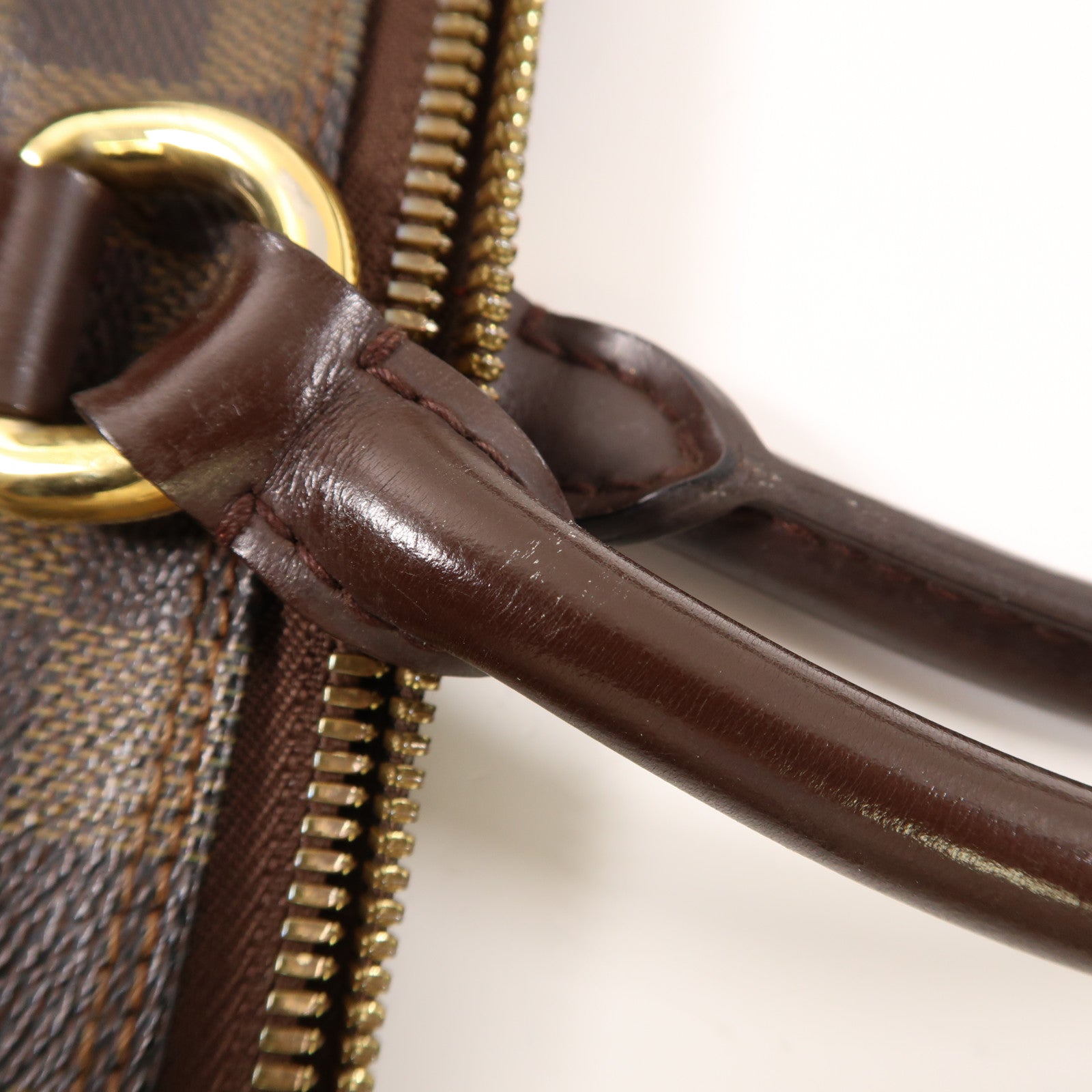 LOUIS VUITTON Damier Saleya GM金扣肩背袋棕色