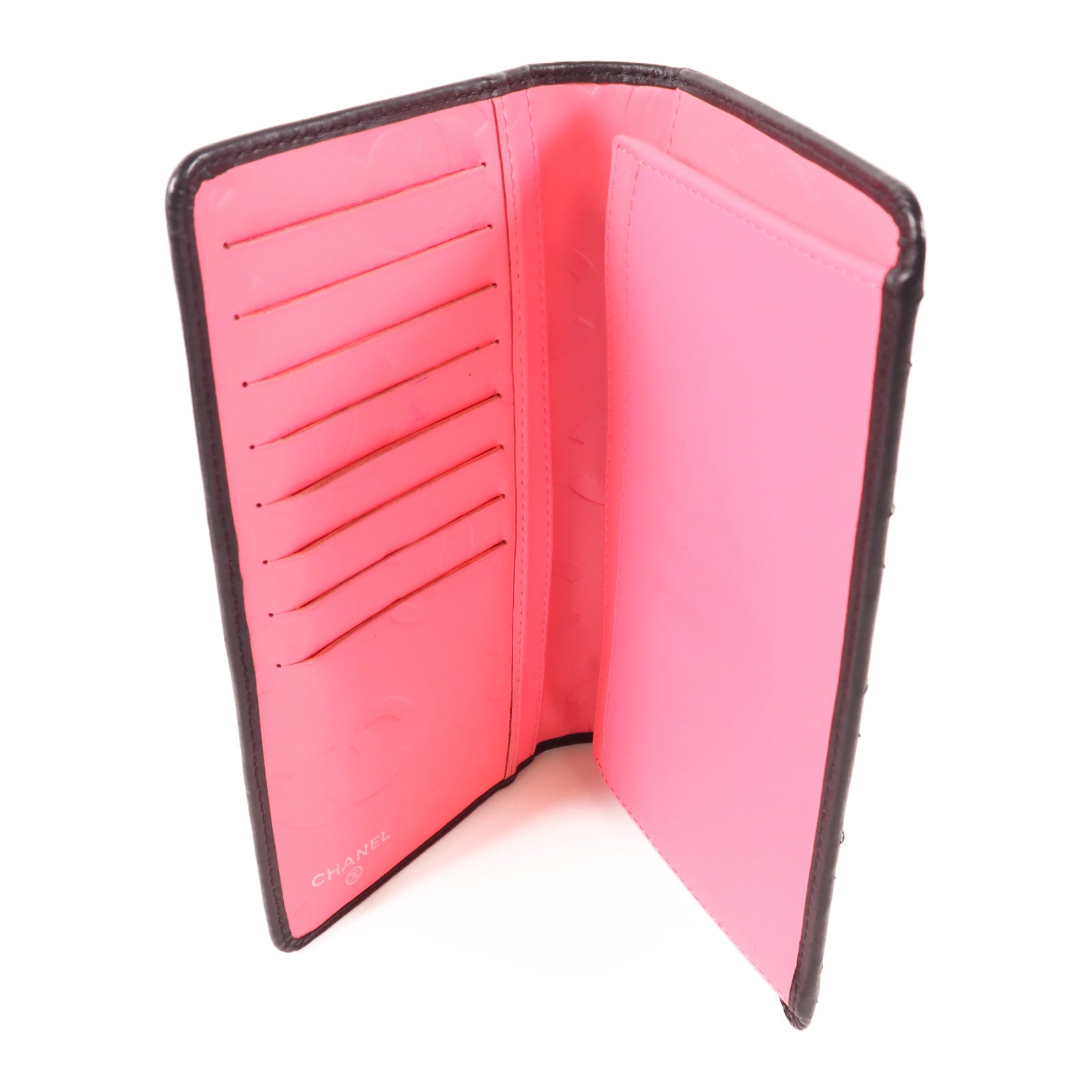 CHANEL 牛皮皮革Cambon Long Bifold Wallet銀扣長錢包