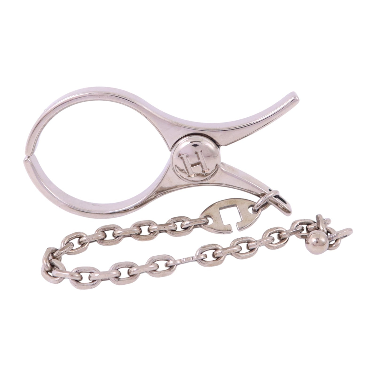 HERMES 金屬Filou Glove Clip Charm銀扣掛飾