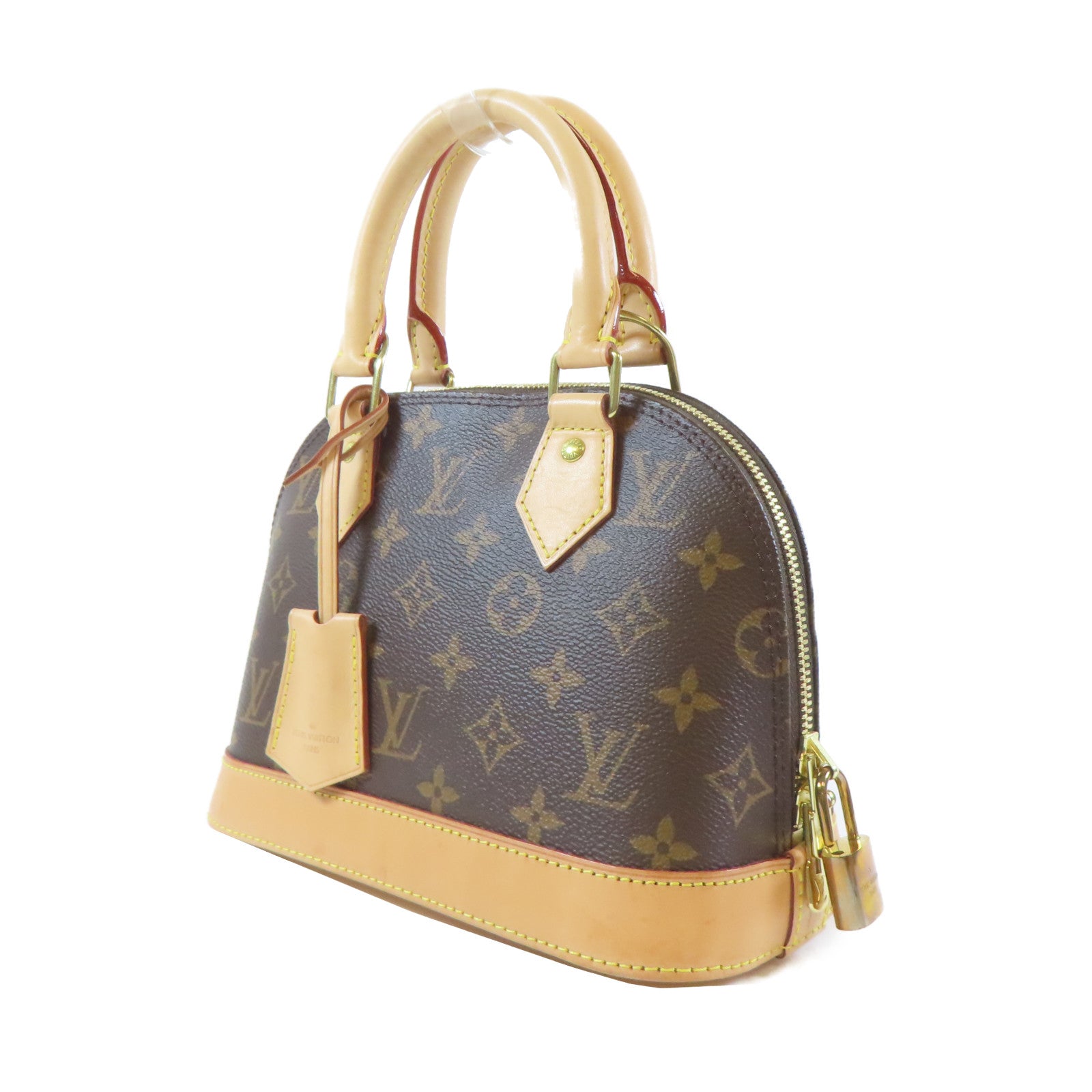 LOUIS VUITTON Monogram Alma BB 2 Way Shoulder Bag金扣手挽肩背兩用袋啡色