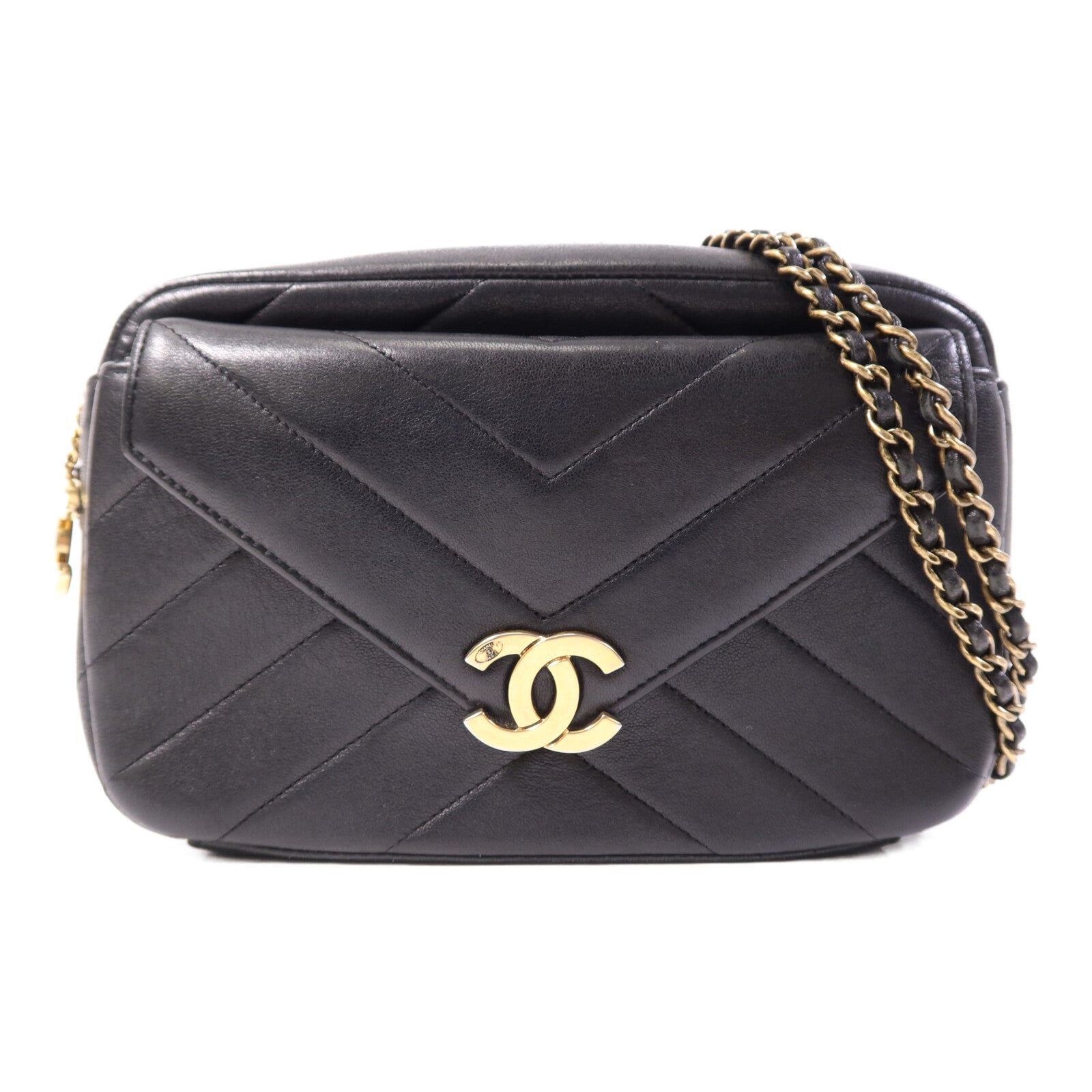 CHANEL 【激減優惠】牛皮皮革Chain Shoulder Bag金扣鏈帶肩背袋