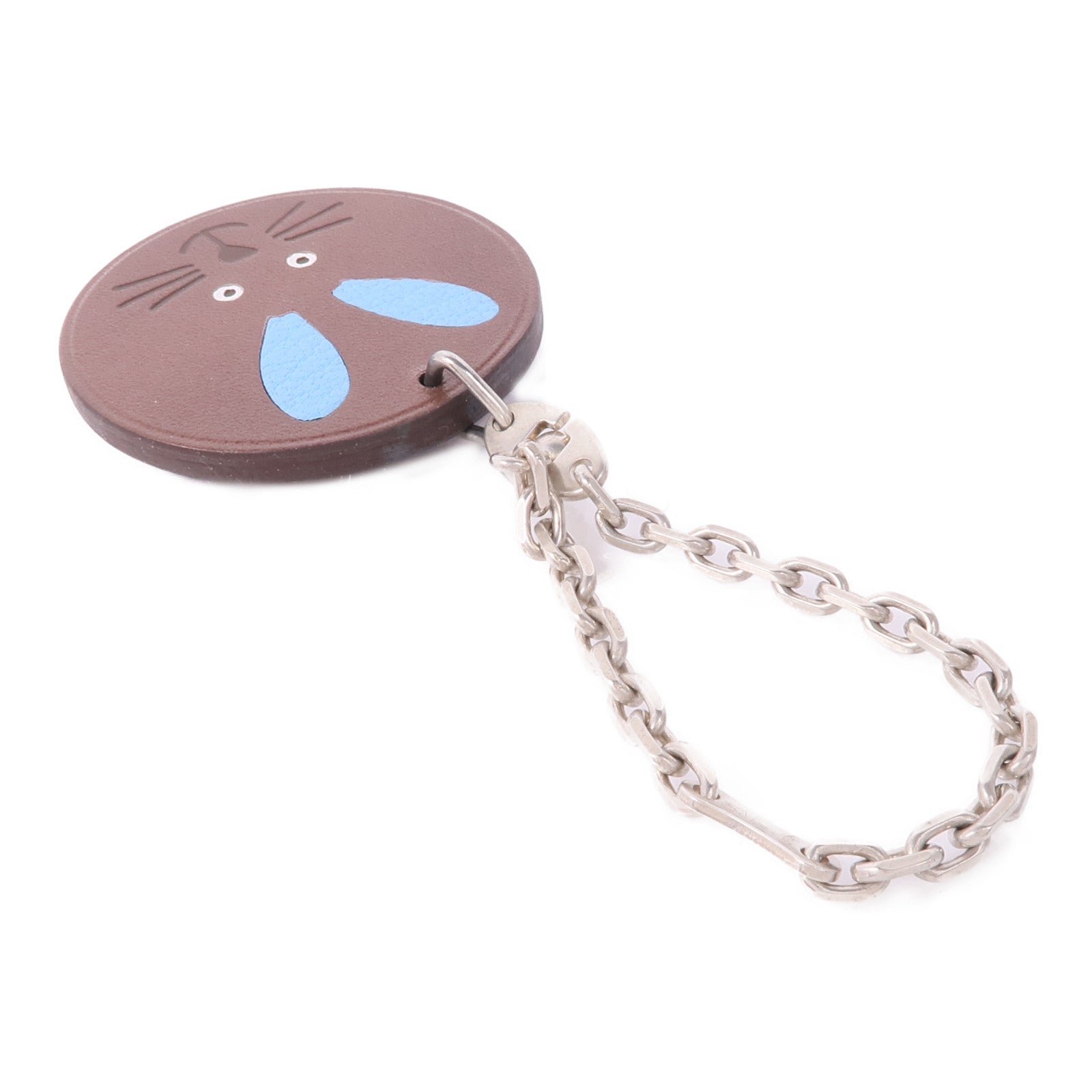 HERMES 皮革Arche De Noe Porte Cles Key Ring銀扣鑰匙圈