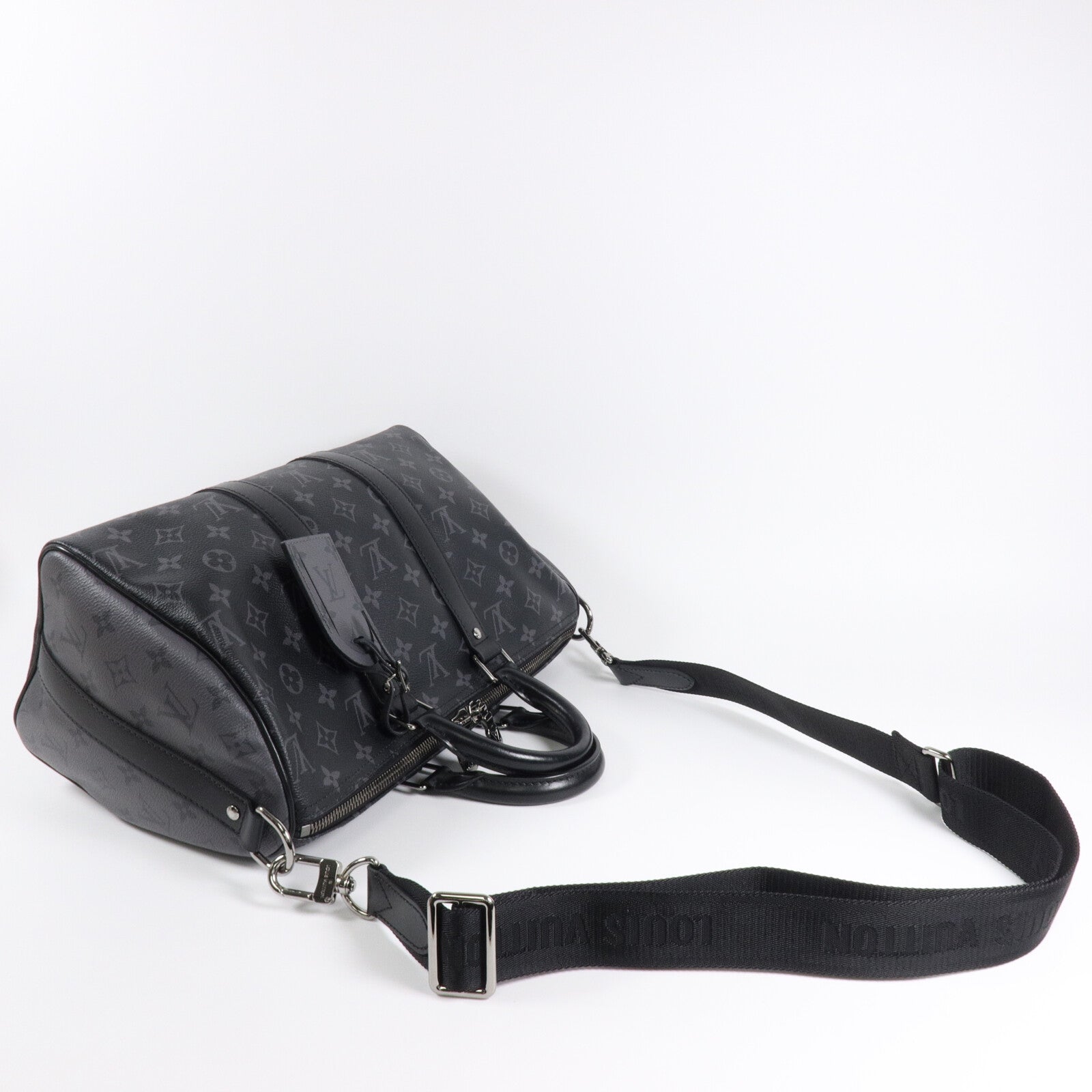 LOUIS VUITTON Monogram Eclipse Keepall Bandouliere 35手挽肩背兩用袋