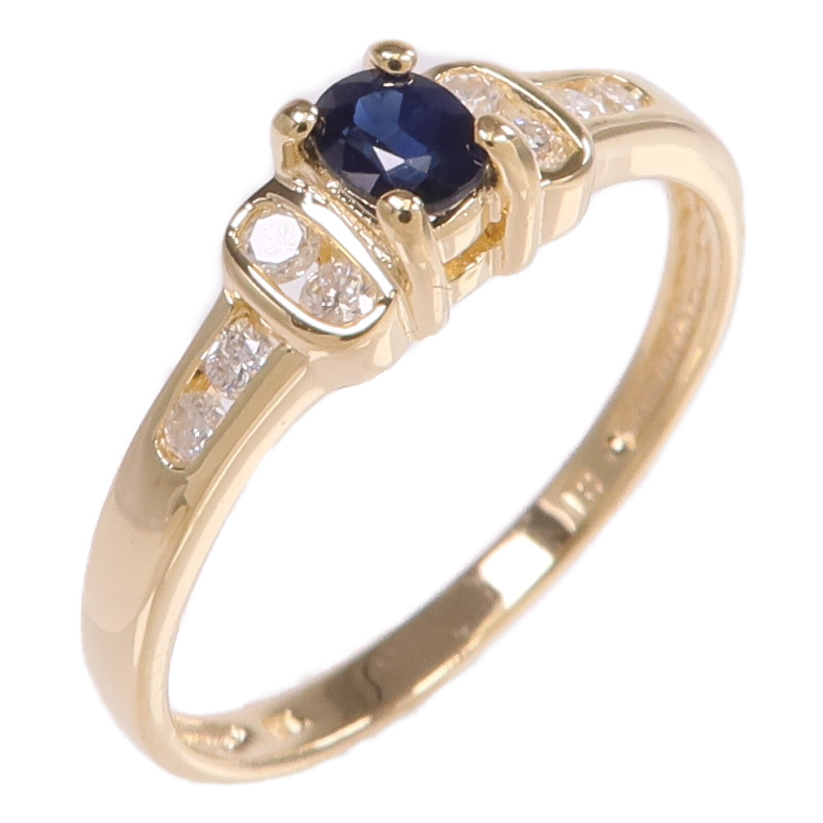 JEWELRY 14K黃金Sapphire Diamond Ring藍寶石/鑽石戒指US#6.25