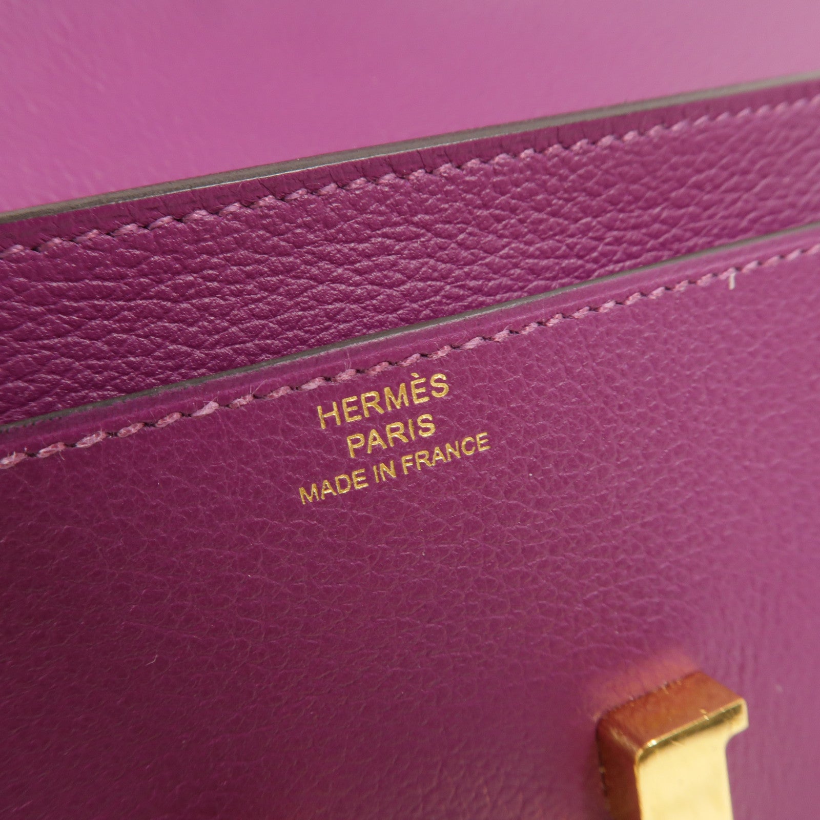 HERMES Evercolor皮革Constance Long Wallet長錢包Anemone