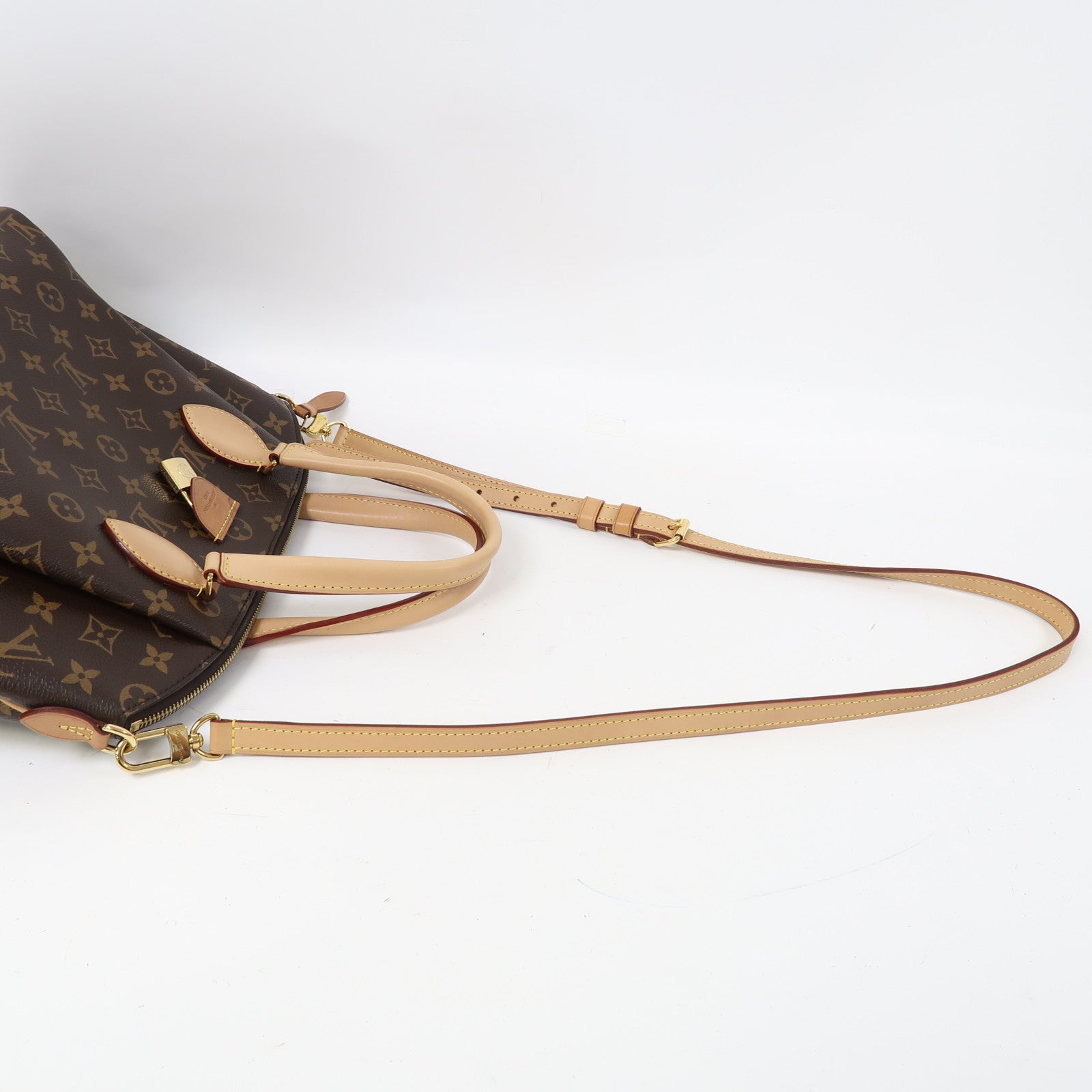 LOUIS VUITTON Monogram Rivoli MM金扣手挽肩背兩用袋啡色