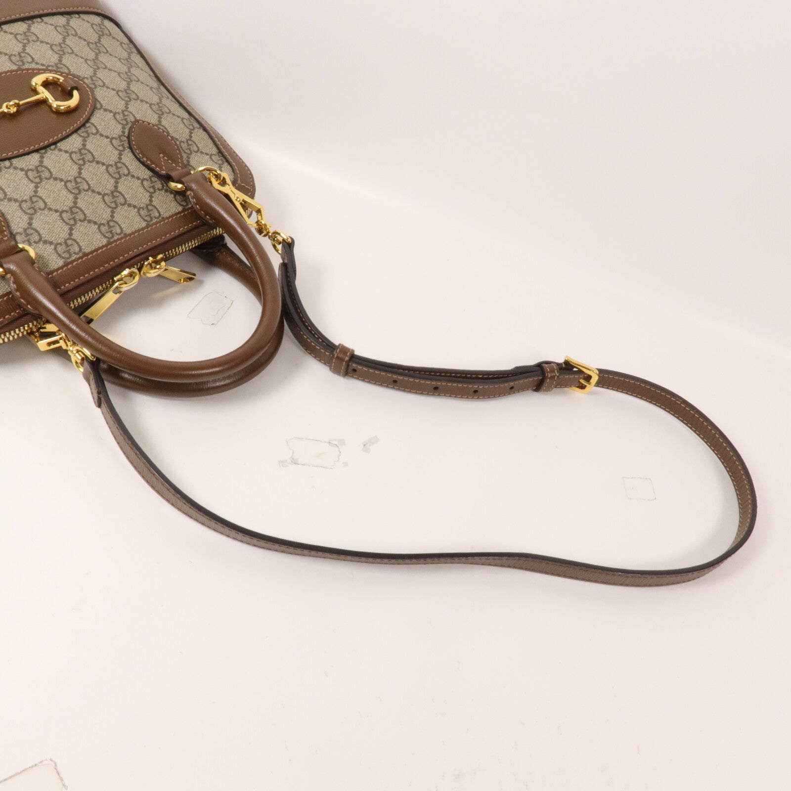 GUCCI 塗層帆布1955 Horsebit Top Handle手挽肩背兩用袋