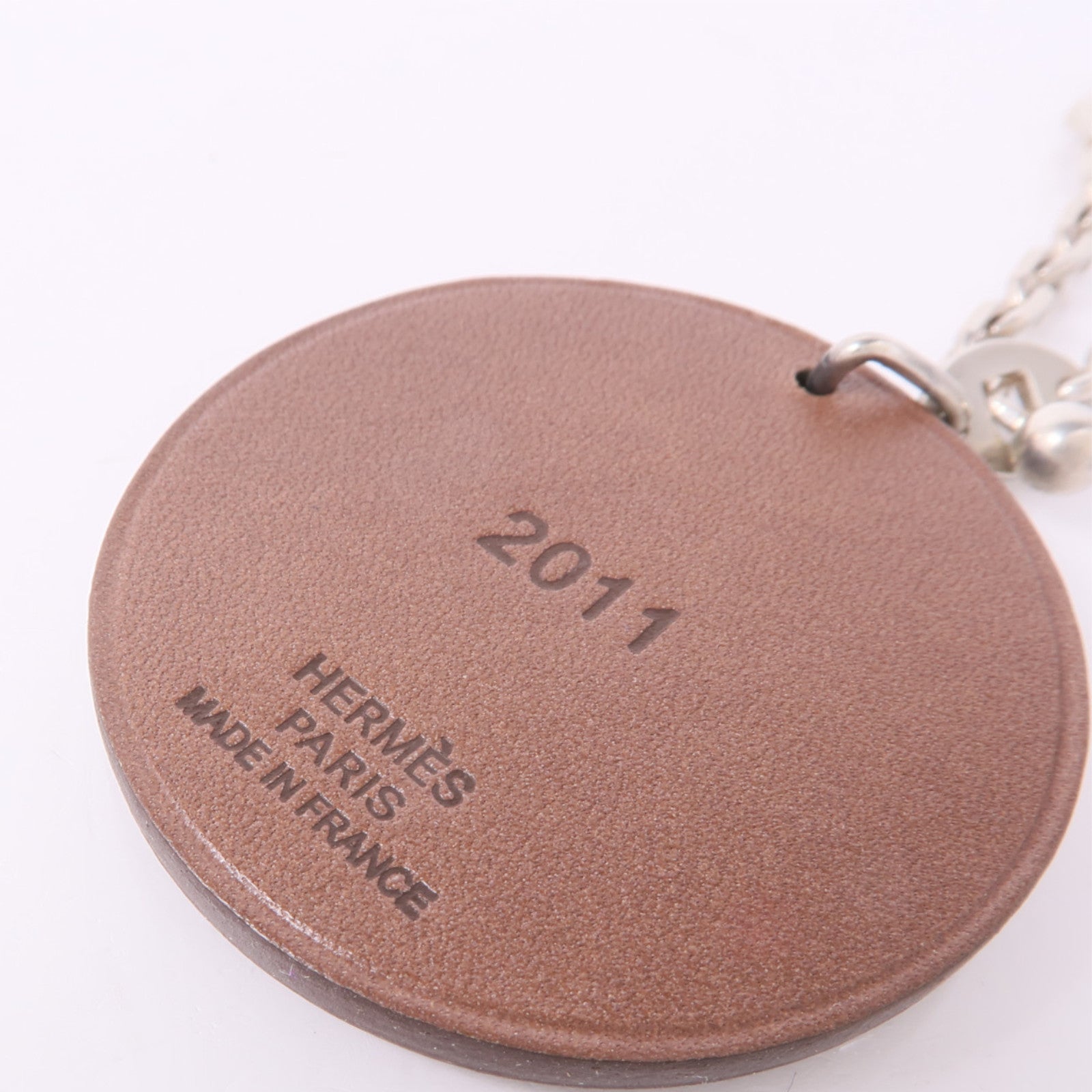 HERMES 皮革Arche De Noe Porte Cles Key Ring銀扣鑰匙圈