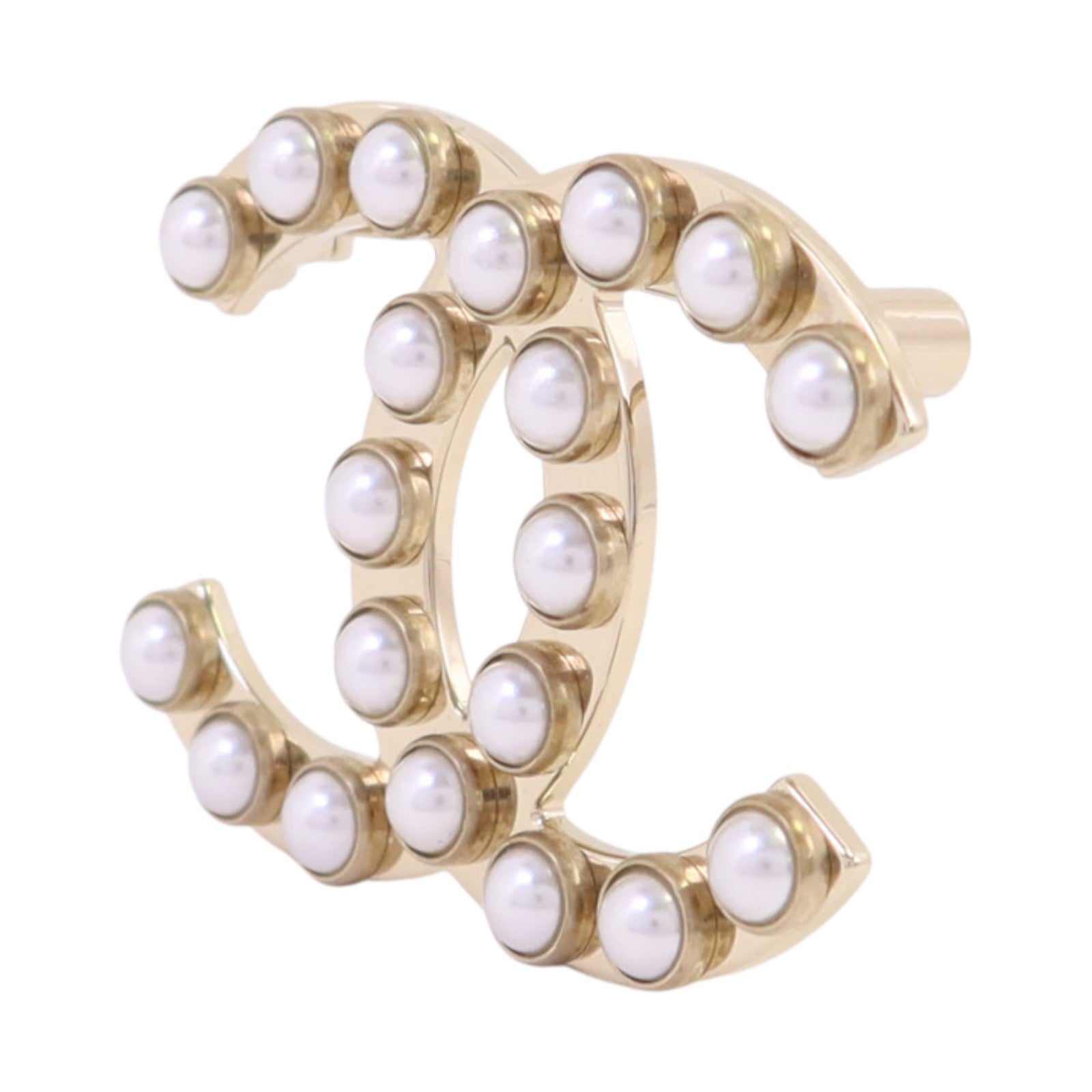 CHANEL 【激減優惠】金屬/仿珍珠Brooch金扣胸針