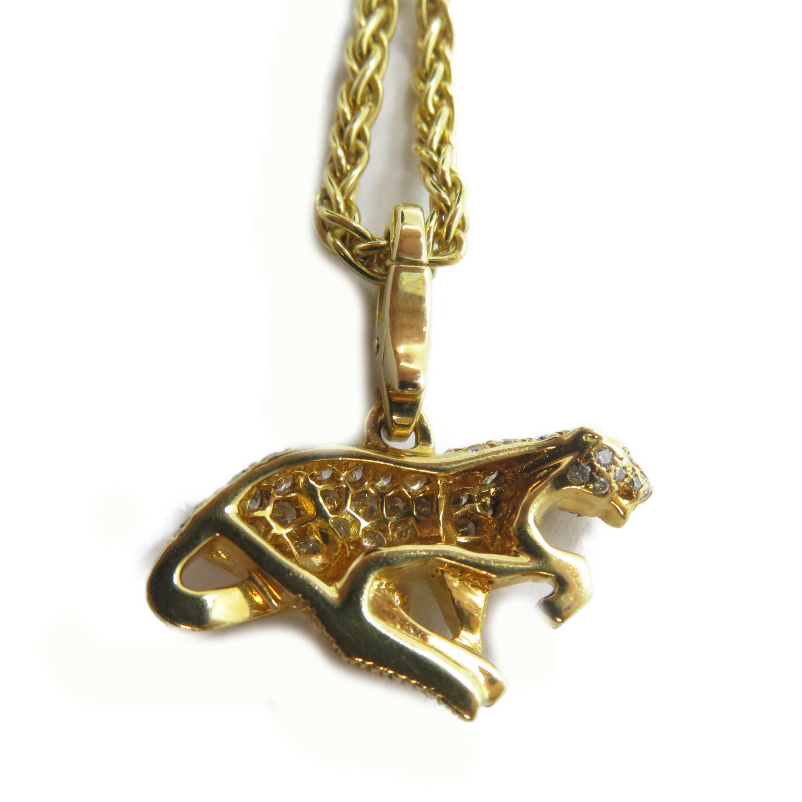 CARTIER 【激減優惠】18K黃金Panthere Diamond Charm Necklace項鍊